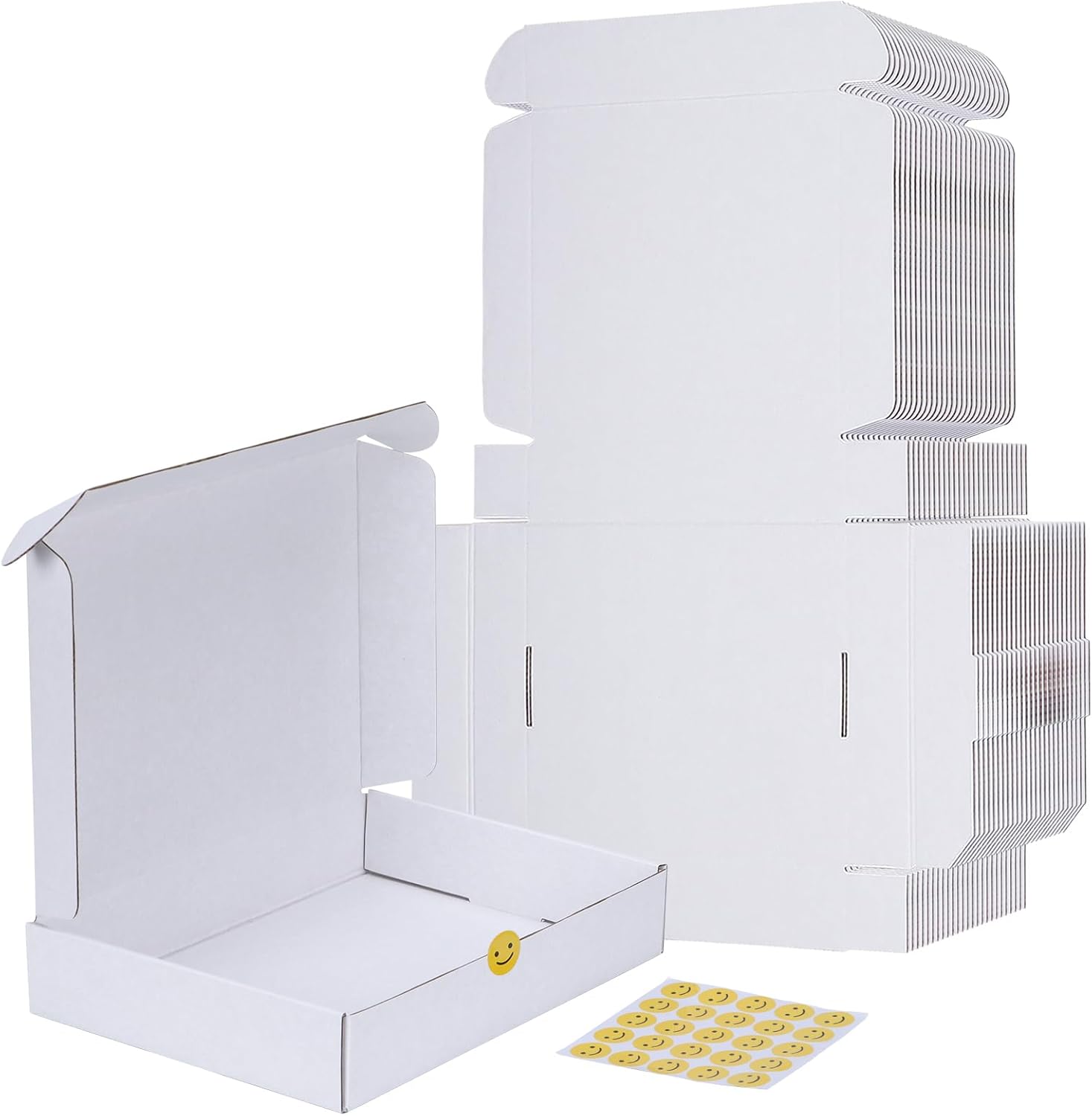 RLAVBL 25 Pack White Shipping Boxes 280x204x51 mm, Small Cardboard Boxes with Sm...