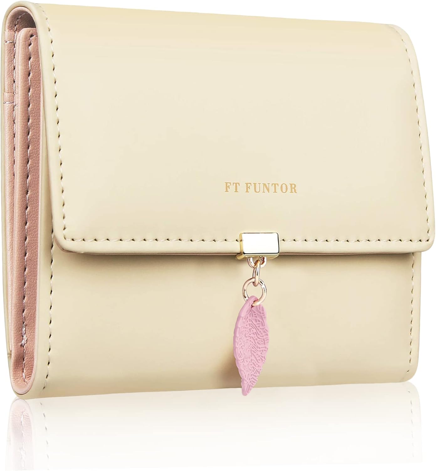 FT FUNTOR RFID Wallets for Women, Leaf Card Holder Trifold Ladies Wallets Coins...