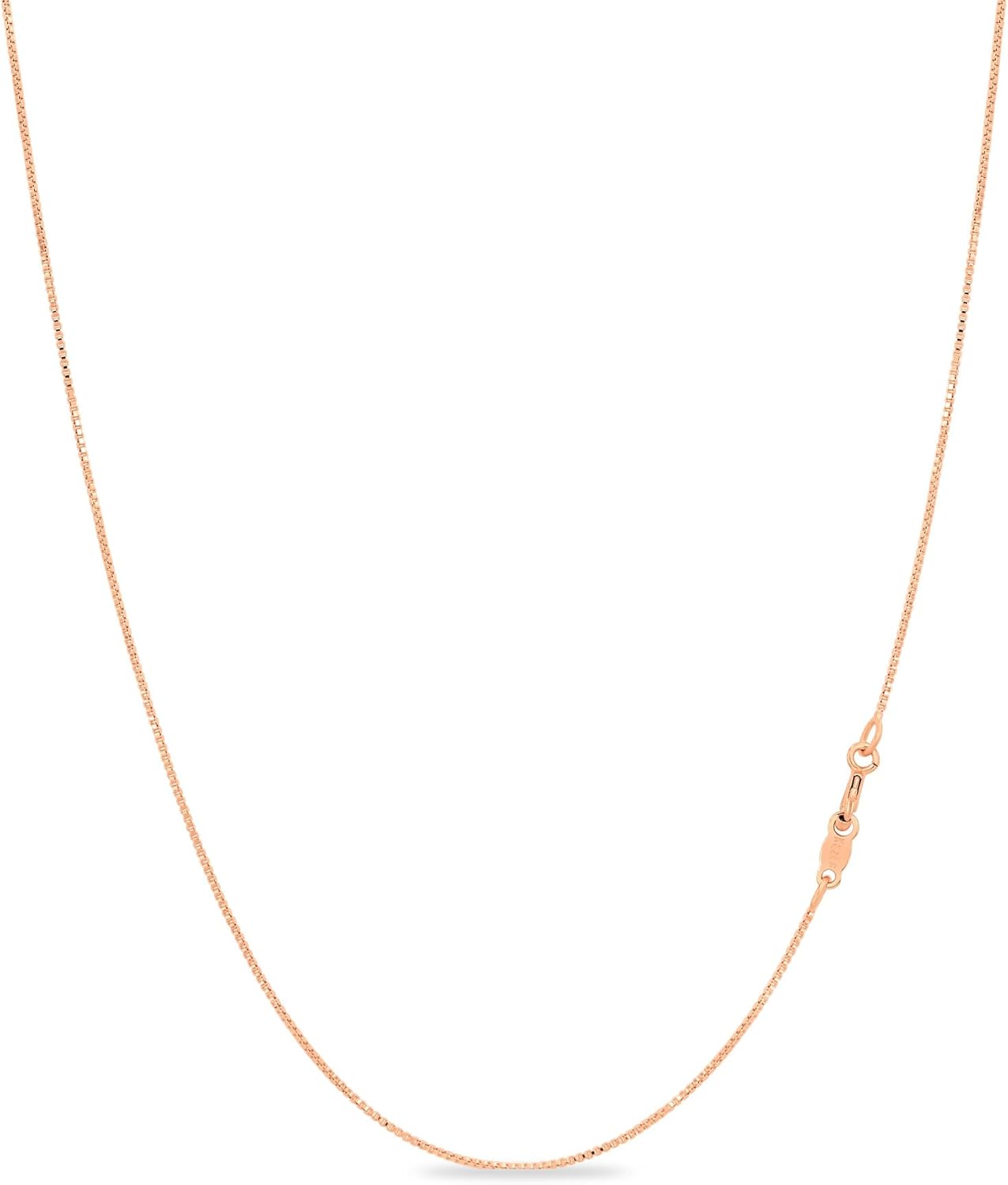 KEZEF Sterling Silver Necklace for Women Italian Box Chain Necklace 0.7mm 925 St...