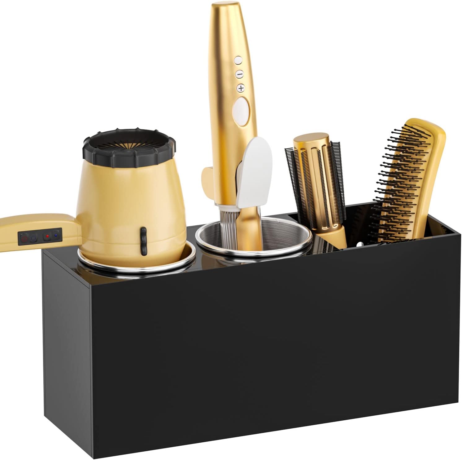 NIUBEE Hair Dryer Holder, Hair Tool Organizer Wall Mount, Blow Dryer Holder Cabi...