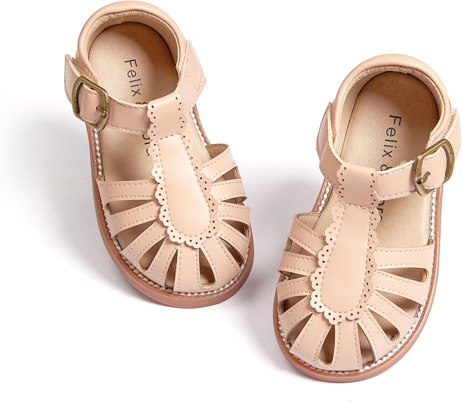 Felix & Flora Toddler Girls Sandals Soft Rubber Princess Flat Shoes Summer Flowe...