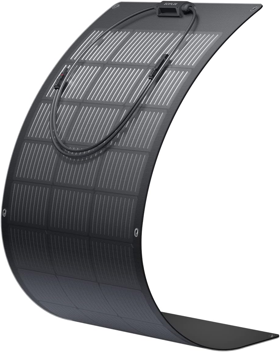 EF ECOFLOW 100W Flexible Solar Panel with High Efficiency Solar Modules, IP68 Wa...
