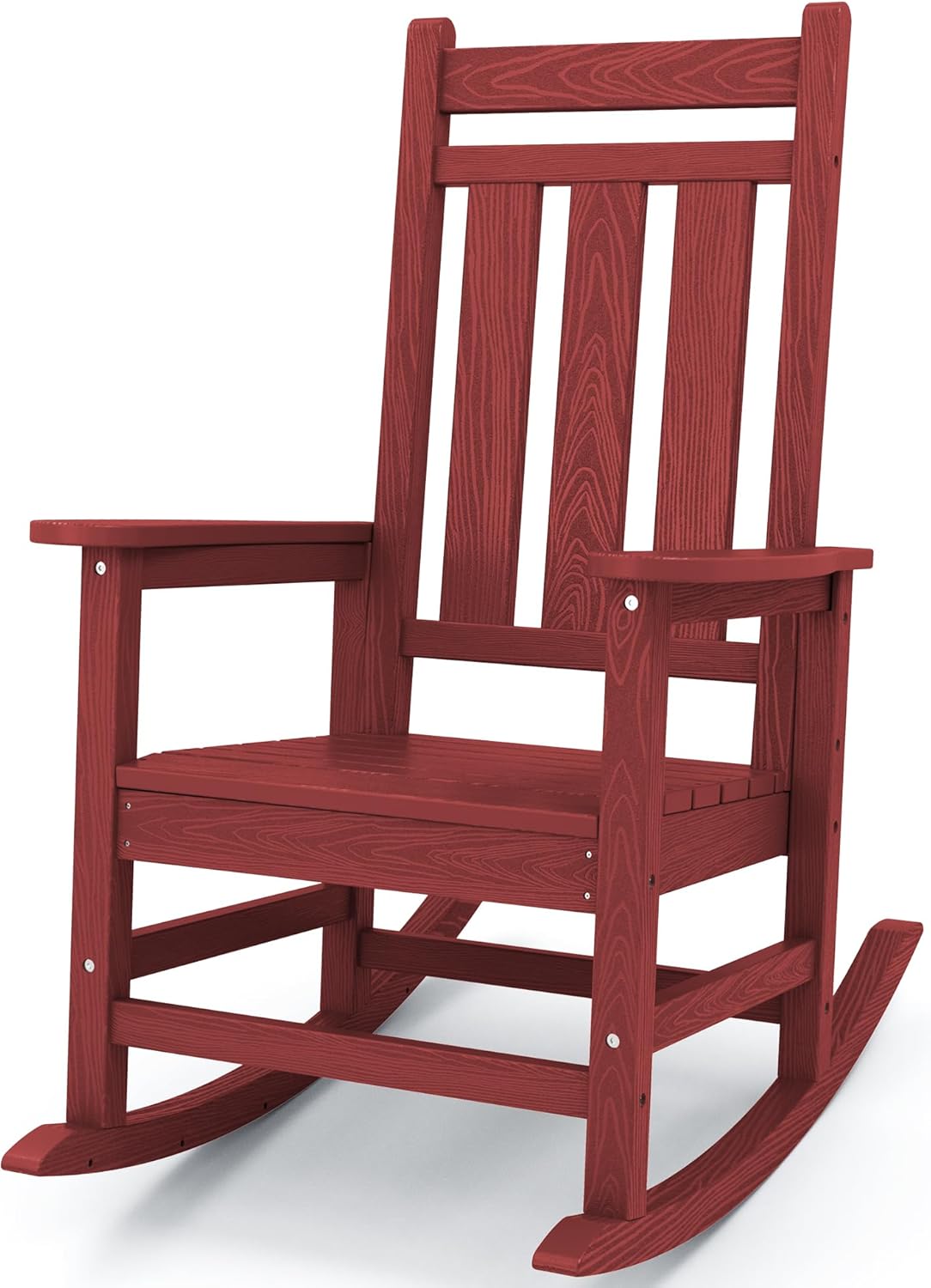KINGYES Outdoor Patio Rocking Chair, Red 1 pc Red