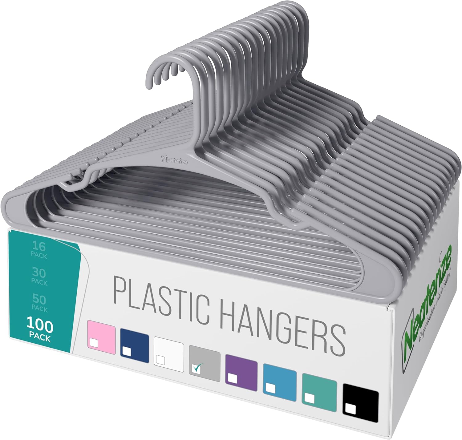 Clothes Hangers Plastic 100 Pack for Adults - Plastic Hangers, The Perfect Coat...