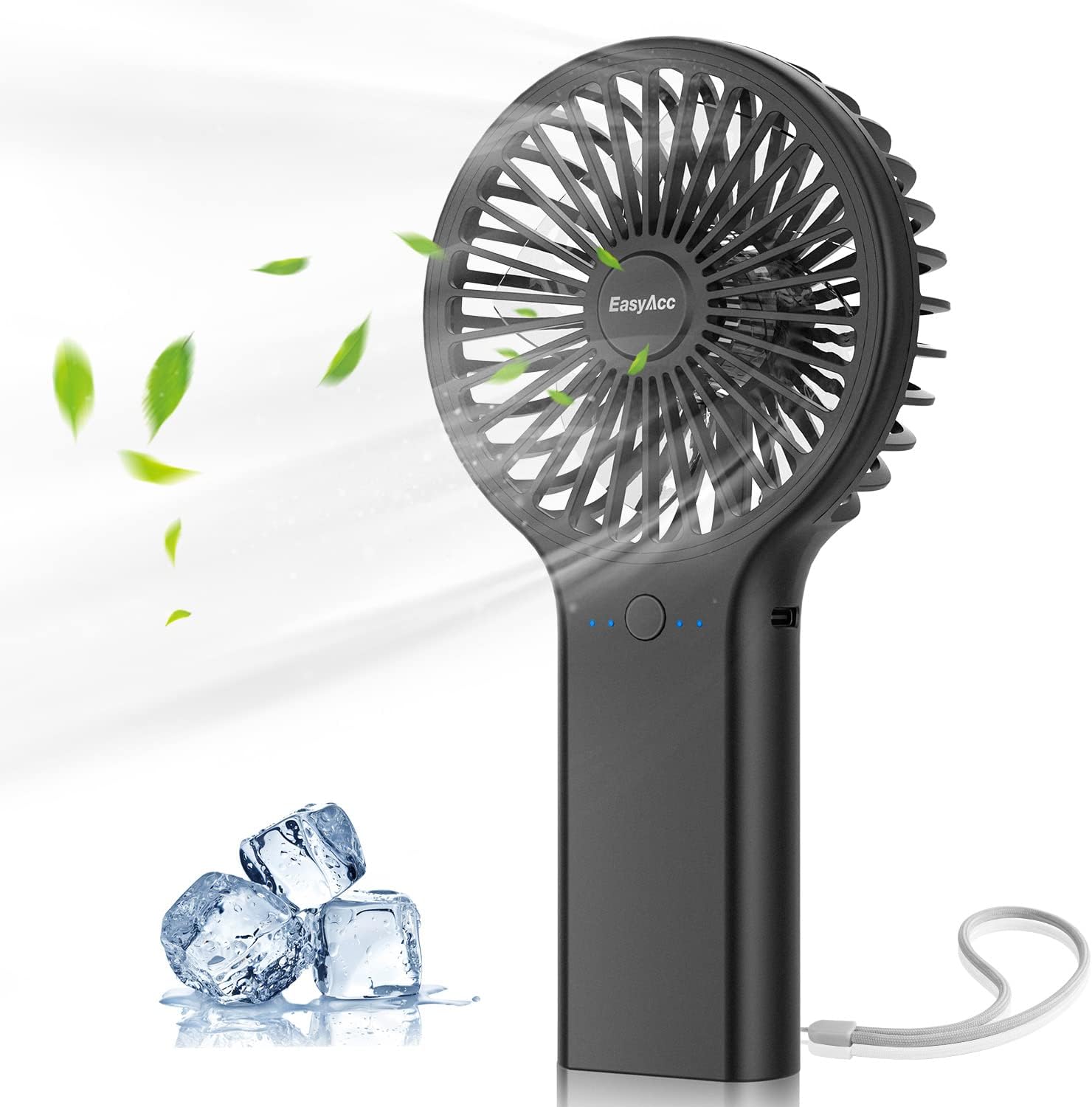 EasyAcc Mini Handheld Fan 5000 Battery Portable Powerful Fan 7-35H 4 Speeds with...