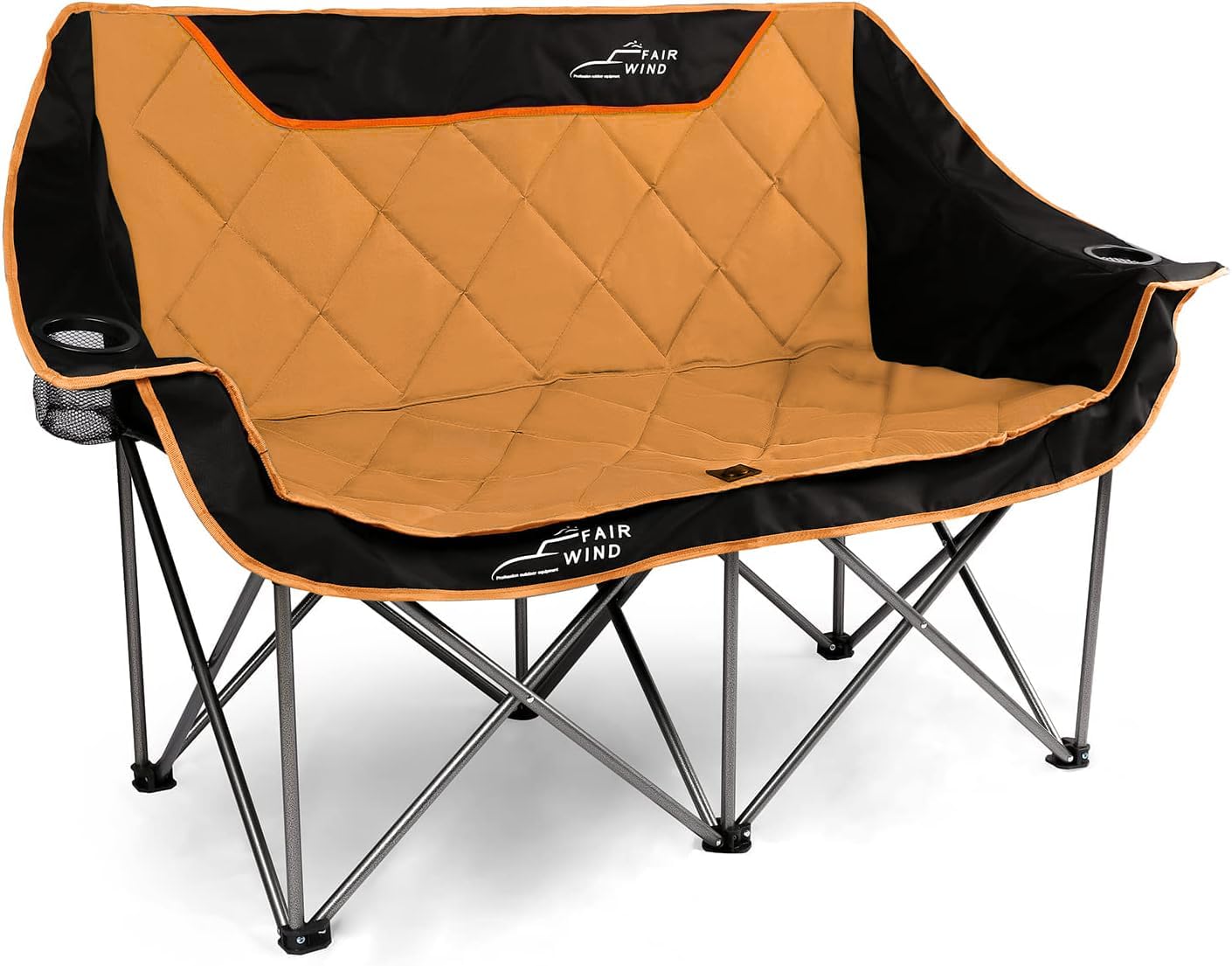 Oversized Fully Padded Camping Chair Folding Loveseat Camping Couch Double Duo C...