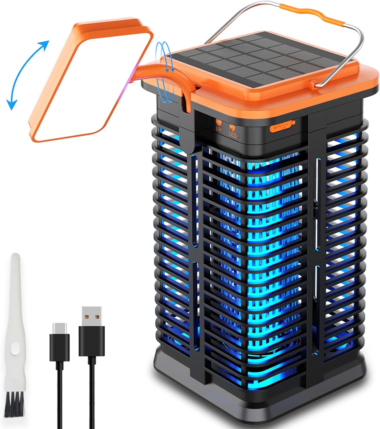 Homesuit Solar Bug Zapper with LED Light, 4000mAh Battery Powered Mosquito Zappe...