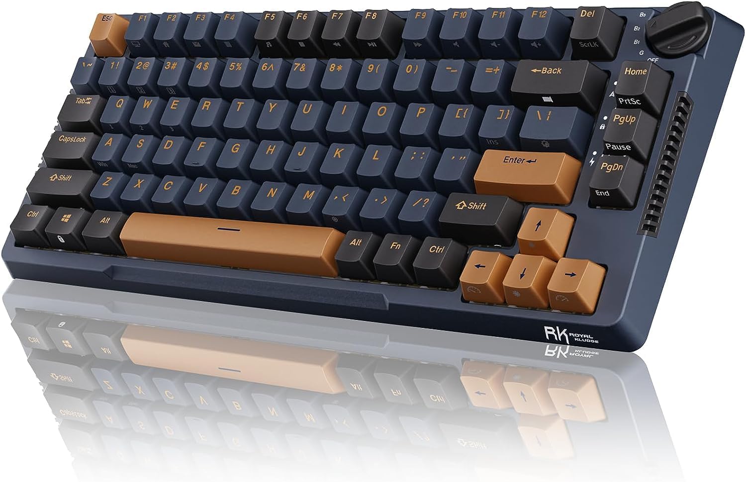 RK ROYAL KLUDGE H81 Wireless Gaming Keyboard, Knob Control Triple Mode BT5.1/2.4...