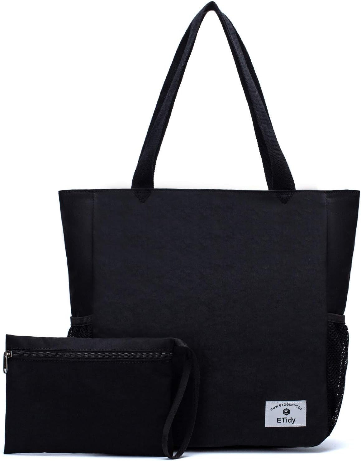 ETidy Large Capacity Foldable Tote Bag With Zipper Waterproof Sandproof Women Be...