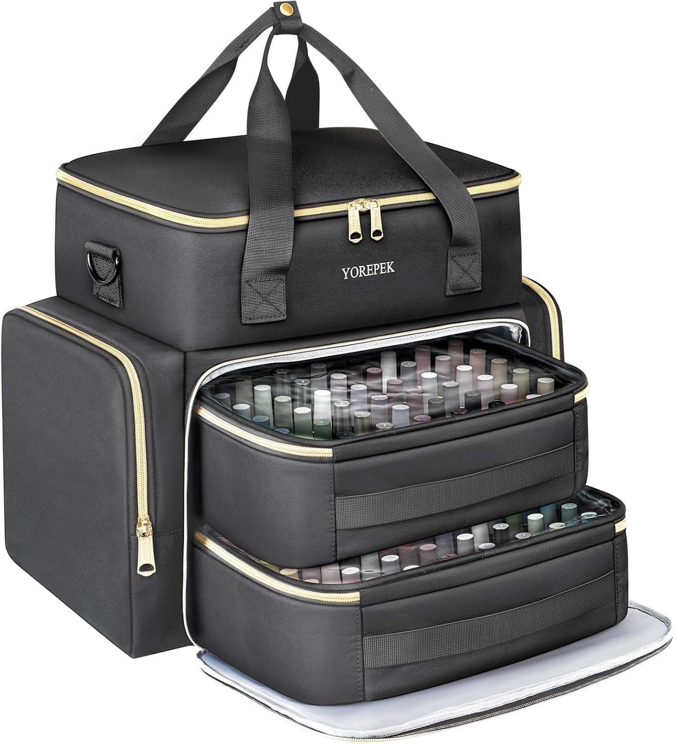 YOREPEK Extra Large Nail Polish Organizer Case Holds 96 to 100+ Bottles (15ml/0....