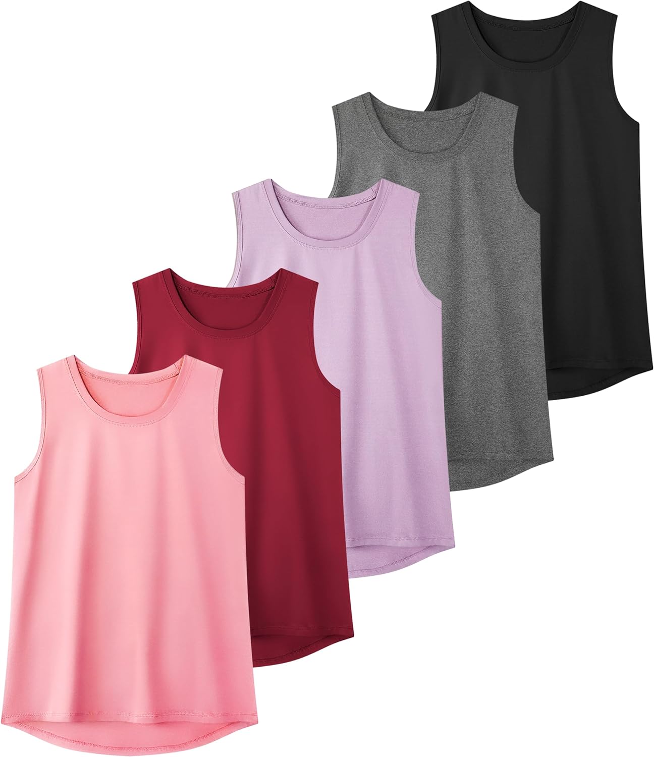 TELALEO 2 or 5 Pack Workout Tank Tops for Women Sleeveless Athletic Yoga Gym Tan...