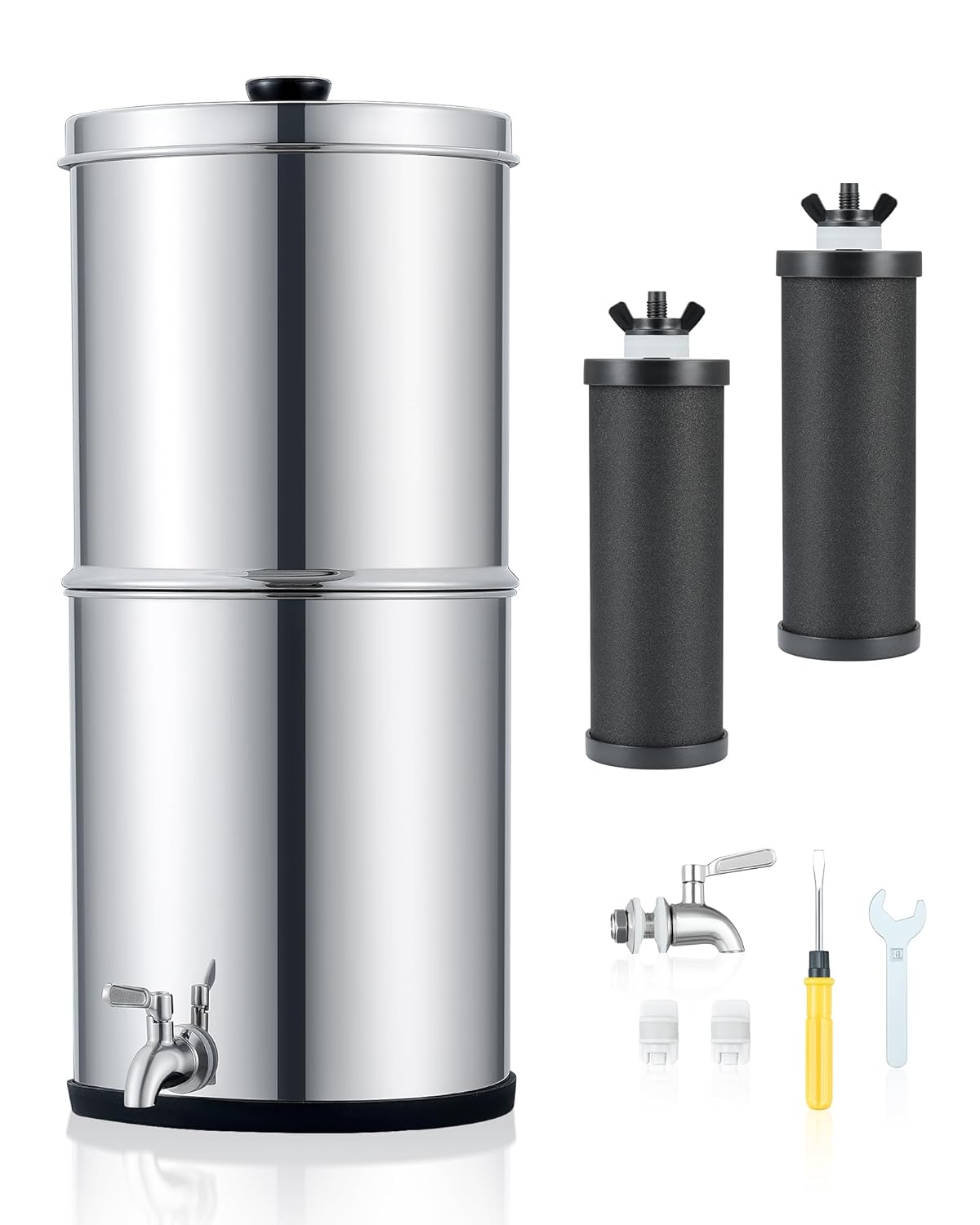 CO-Z Gravity-Fed Water Filter System, 2.25 Gallons Countertop Water Filtration S...