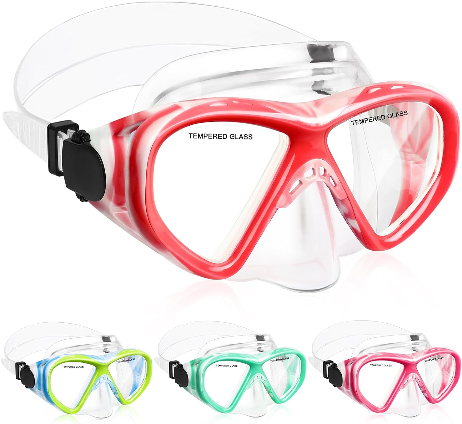 Kids Swim Goggles Snorkel Diving Mask for Boys Girls Ages 5-15, Two-Color Anti-F...