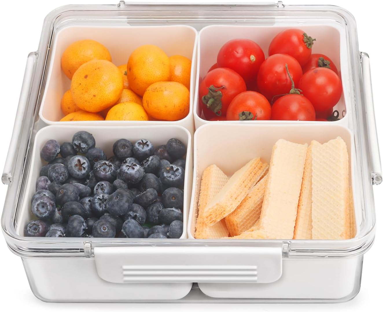 shopwithgreen Divided Serving Tray with Lid, Removable Divided Platter Food Stor...