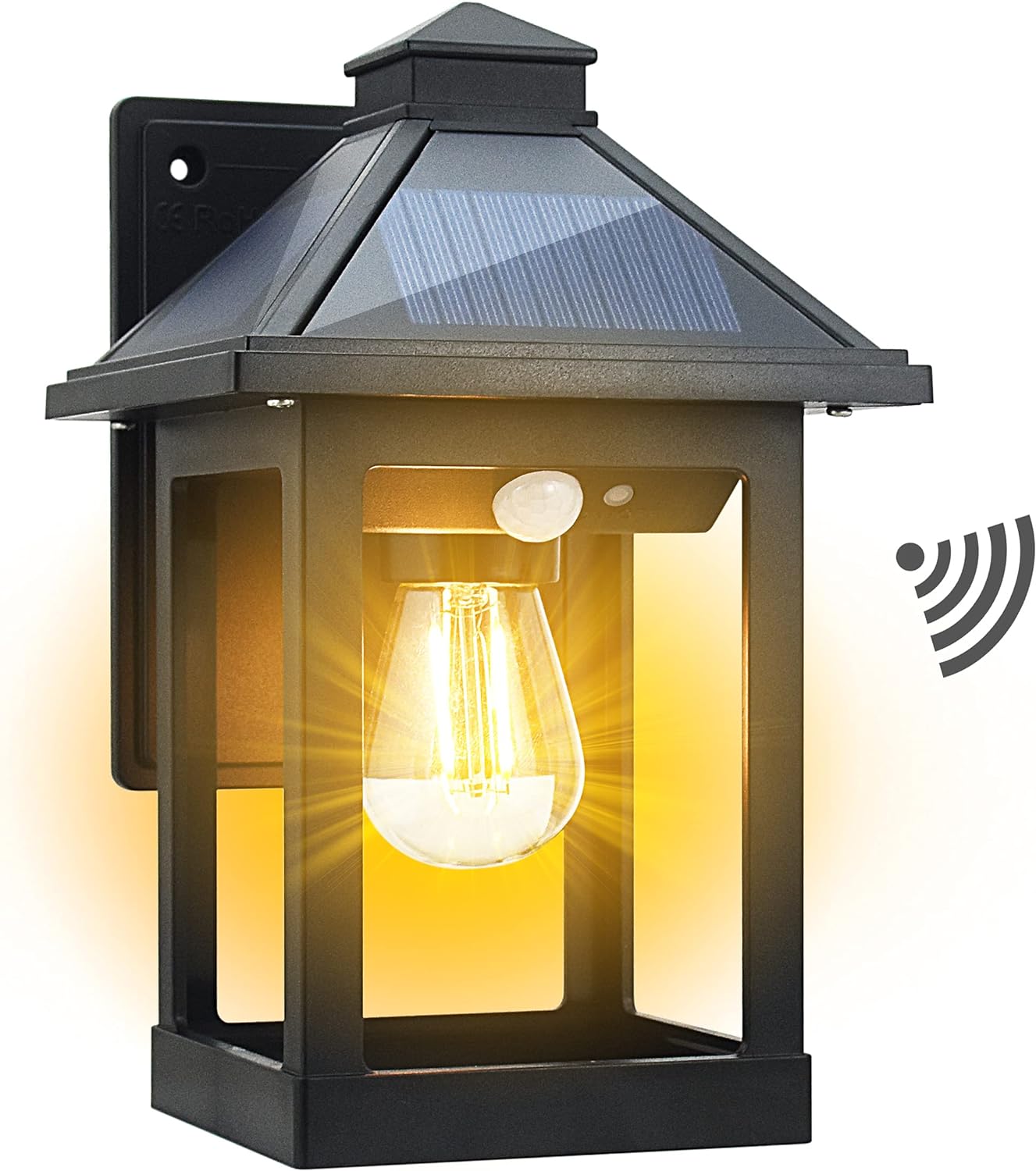 Solar Powered Wall Lanterns Outdoor with 3 Modes, Dusk to Dawn Motion Sensor LED...