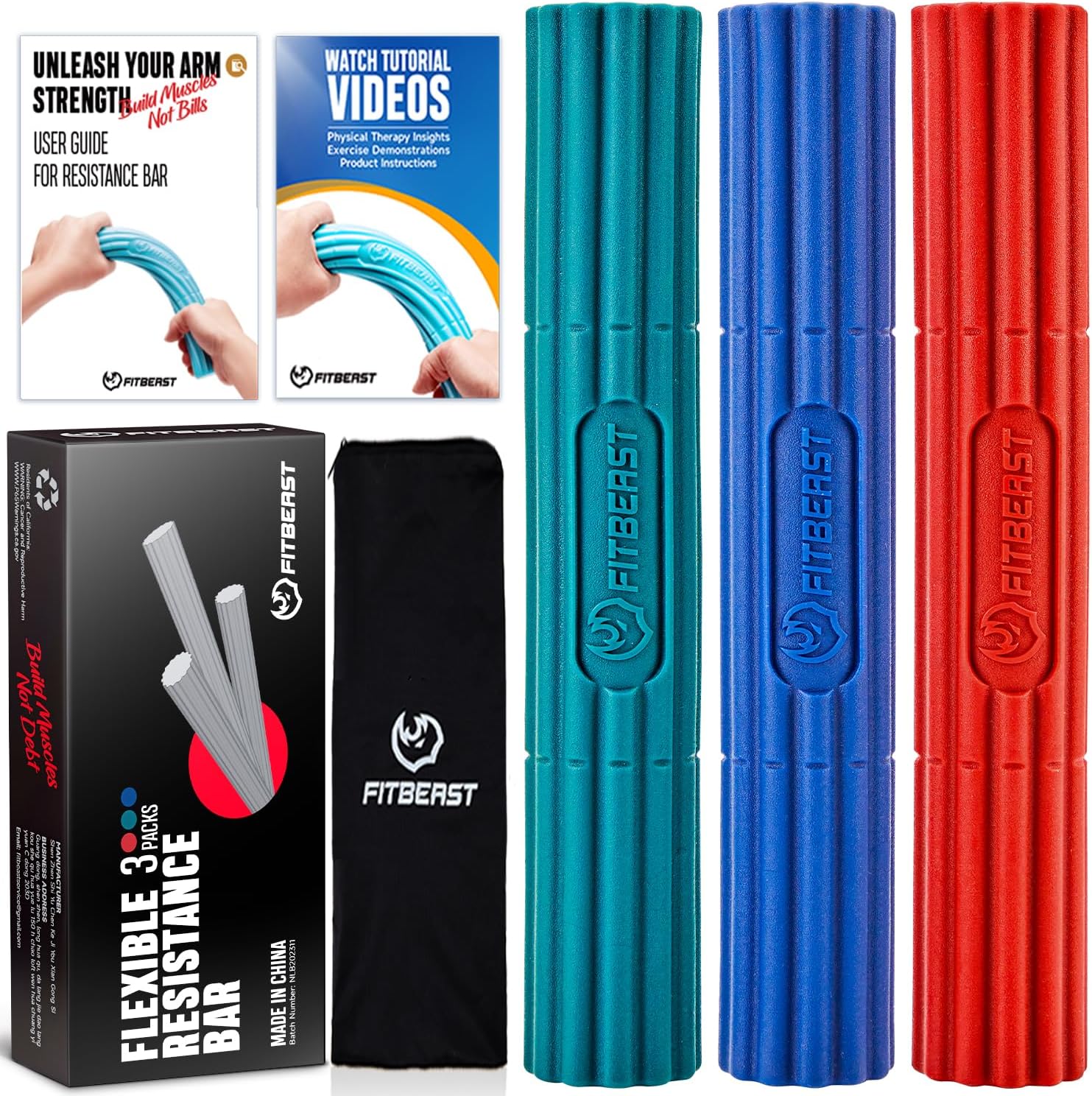 FitBeast Flex Therapy Bar, Tennis Elbow Therapy Bar - Ideal for Relieve Tendonit...