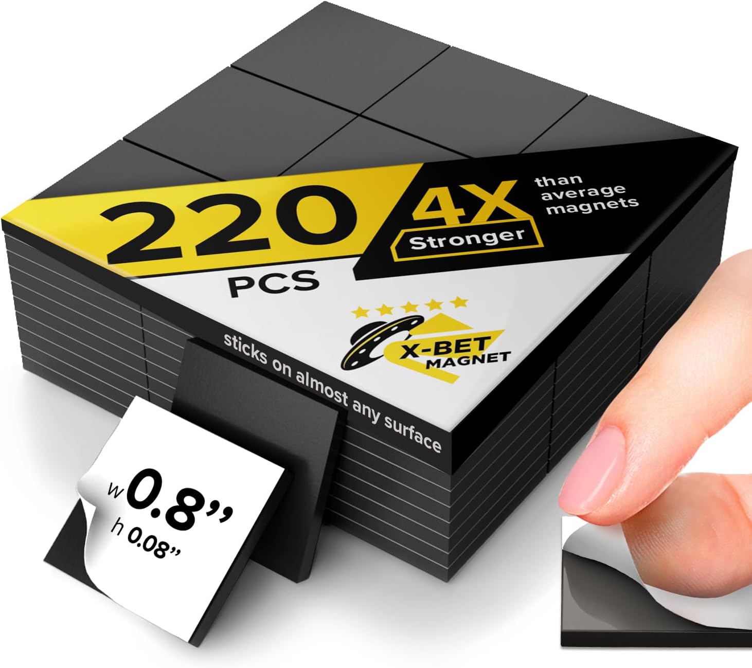 Magnetic Squares 220 Pcs - Self Adhesive Magnetic Squares (Each 4/5" x 4/5") - I...