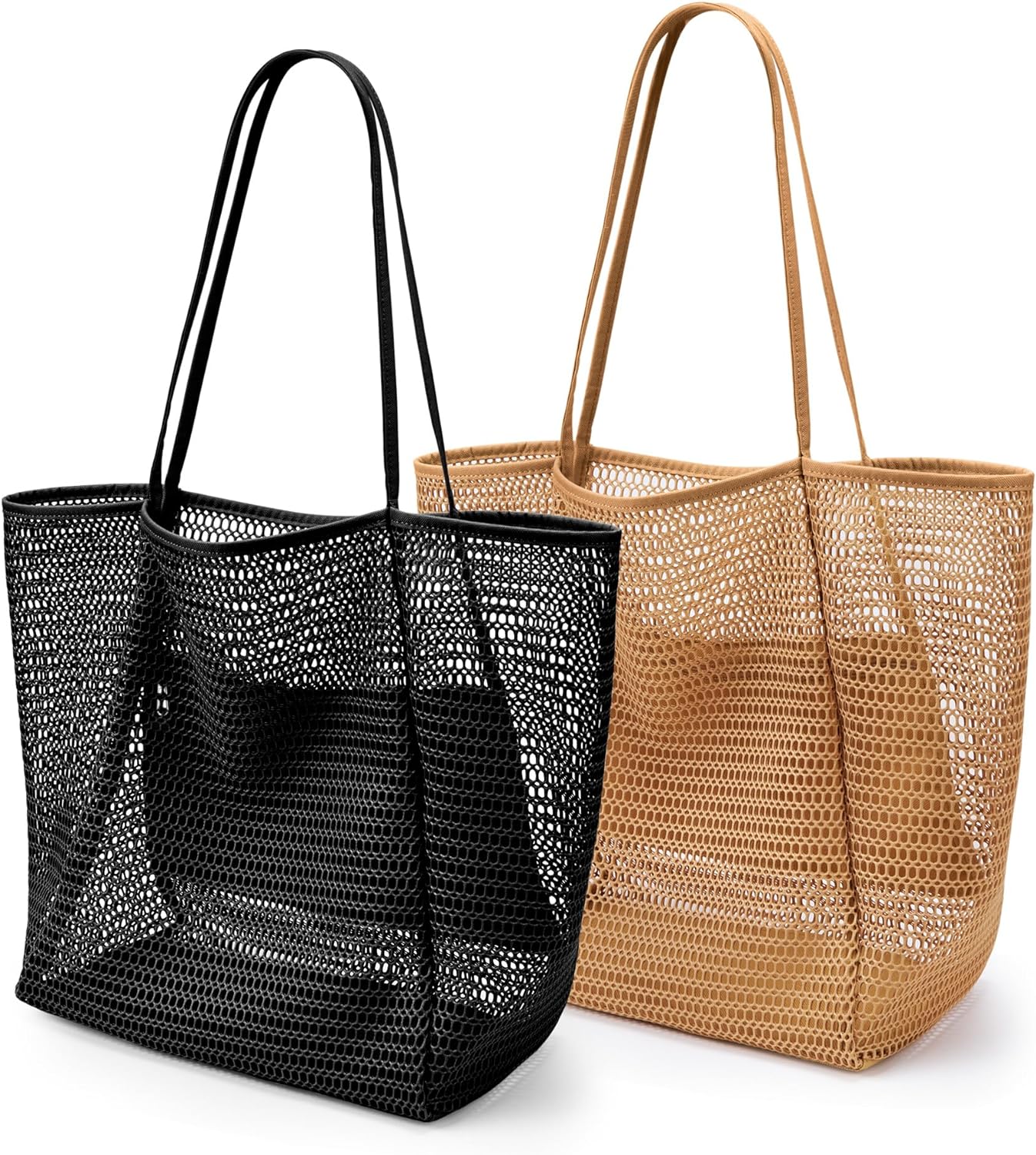 KALIDI Beach Mesh Tote Bag, Casual Tote Bag Hobo Women Foldable MAX 23L Shoulder...