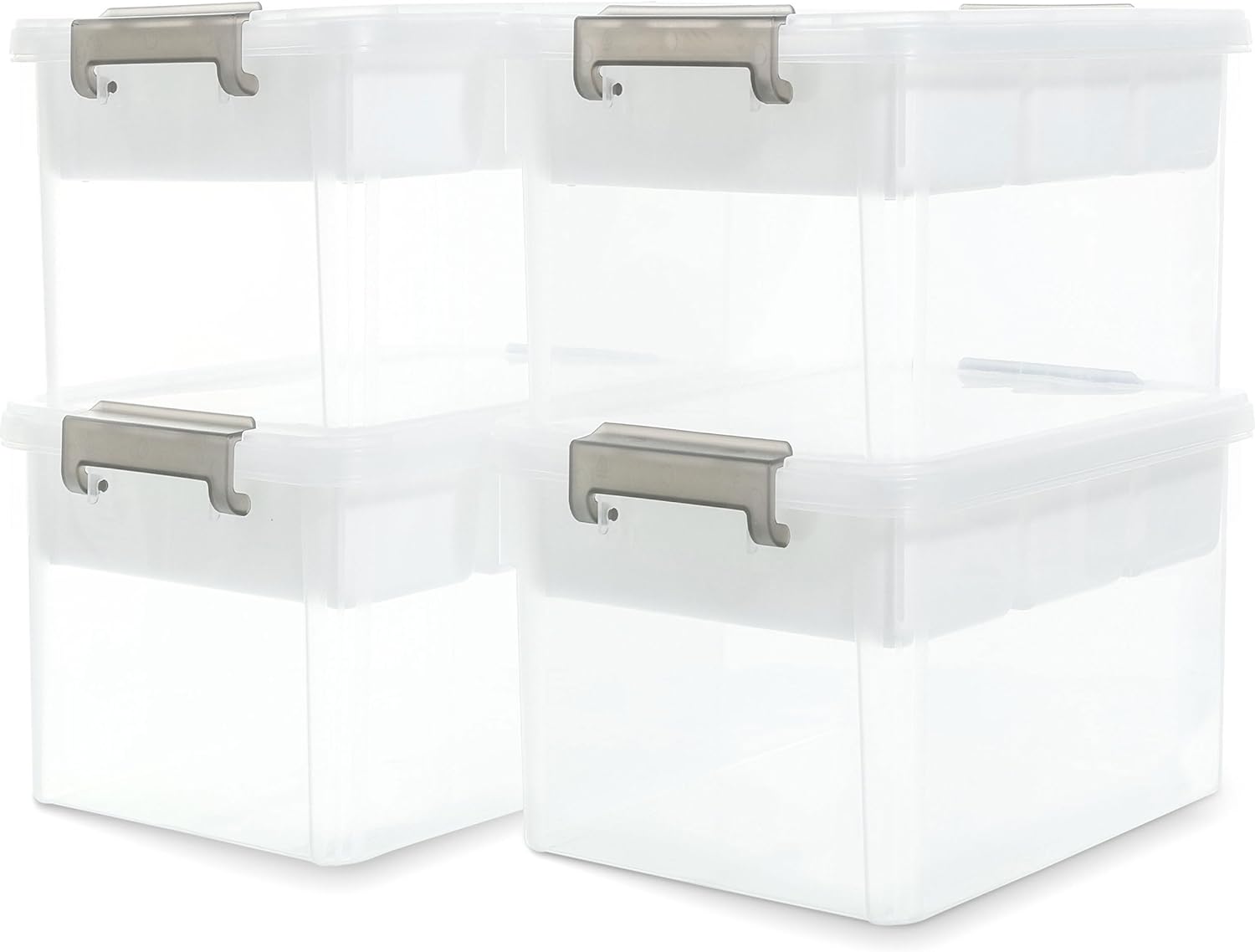 Citylife 17 QT Storage Box with Removable Tray Closet Organizers and Storage Cle...