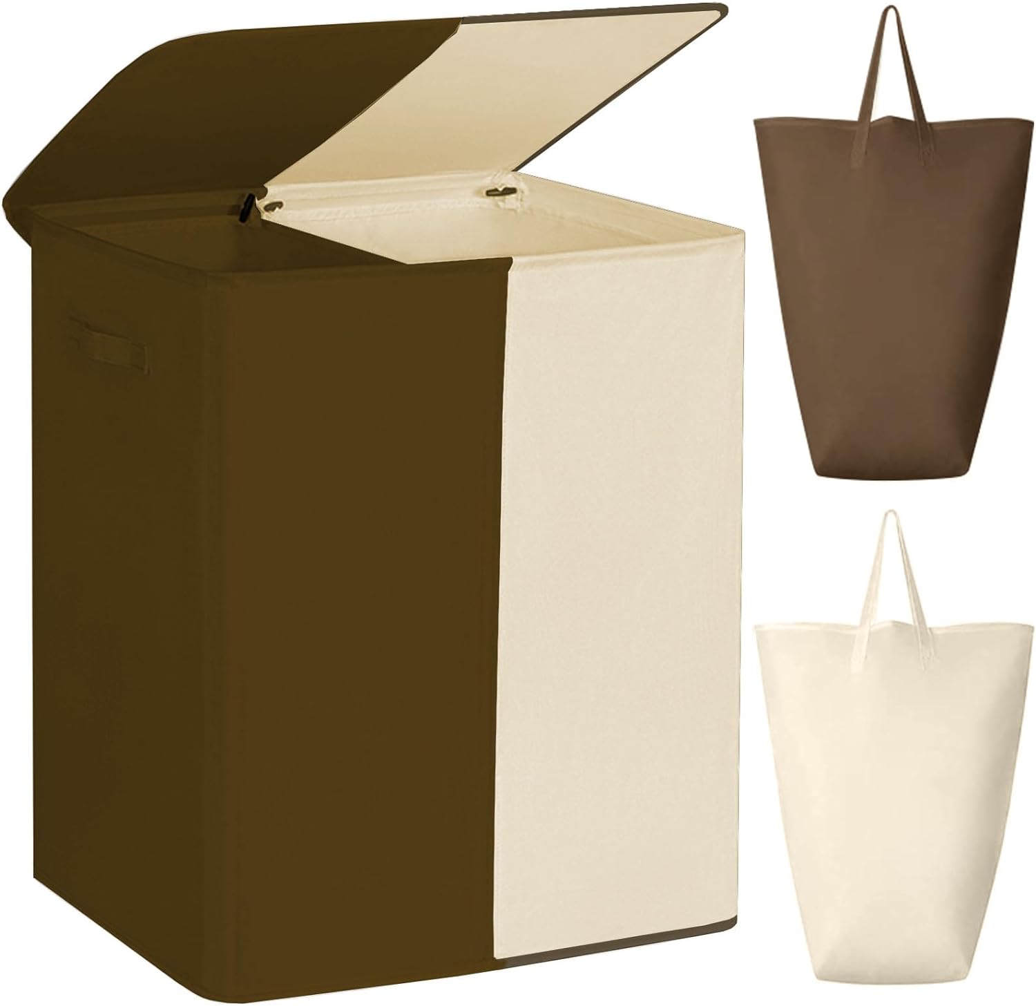 WOWLIVE Double Laundry Baseket with Lid and Removable Laundry Bags,154L Large La...