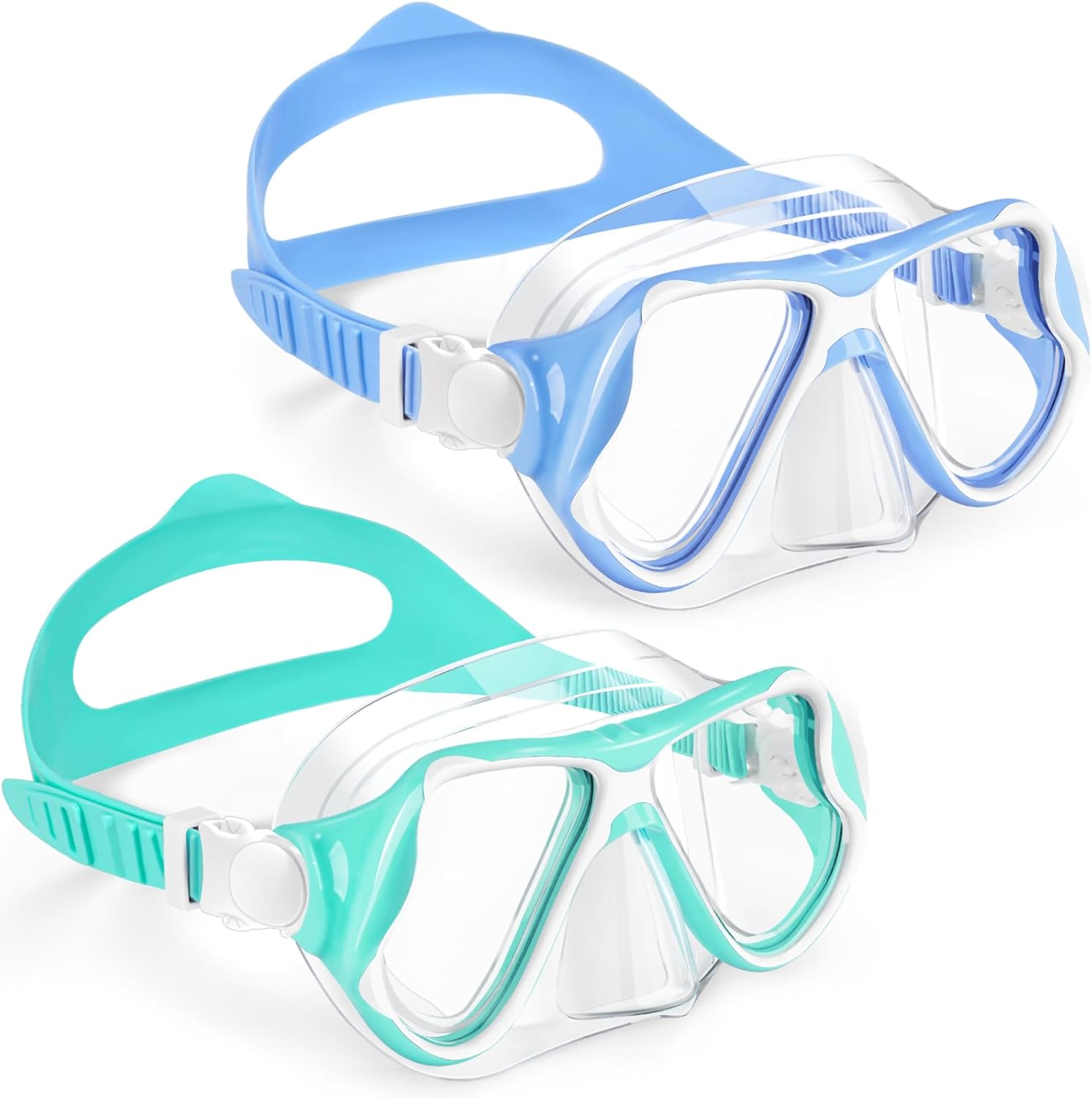 Freela 2 Pack Kids Swim Goggles Diving Mask for Youth 3-14, Tempered Glass Lens...