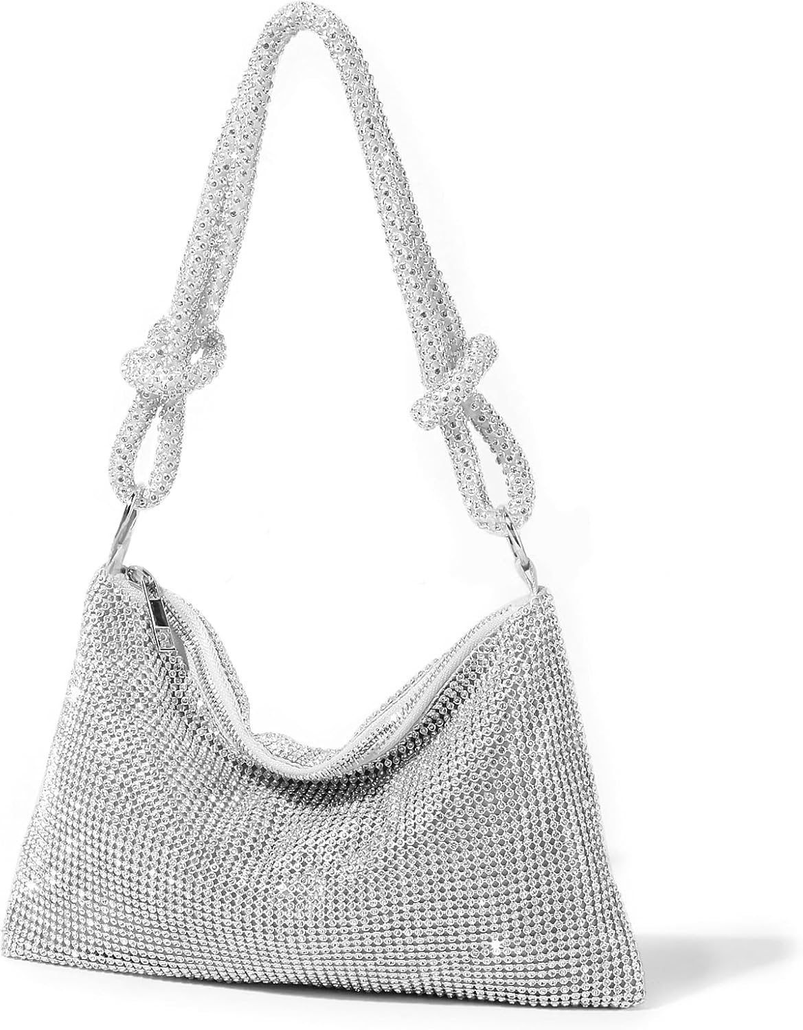Rhinestone Crossbody Bag for Women, Silver Clutch Bag Shiny Crystal Dinner Party...