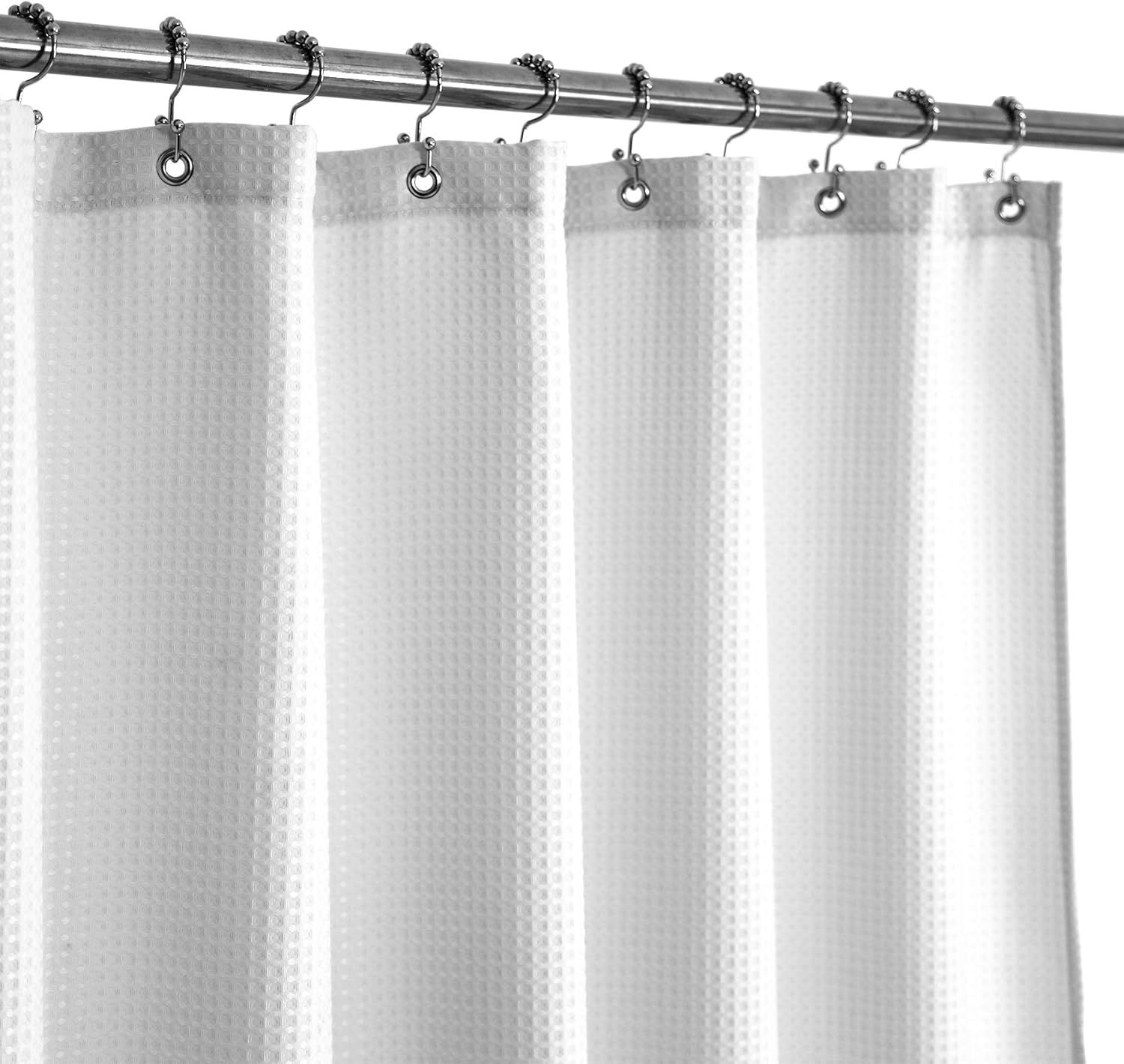 Long Shower Curtain with 78 inch Height, Fabric, Waffle Weave, Hotel Luxury Spa,...