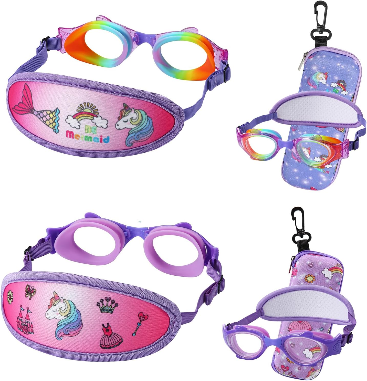 Kids Swim Goggles Age 2-6, Toddler Goggles No Hair Pull,Child Goggles Padded Hea...