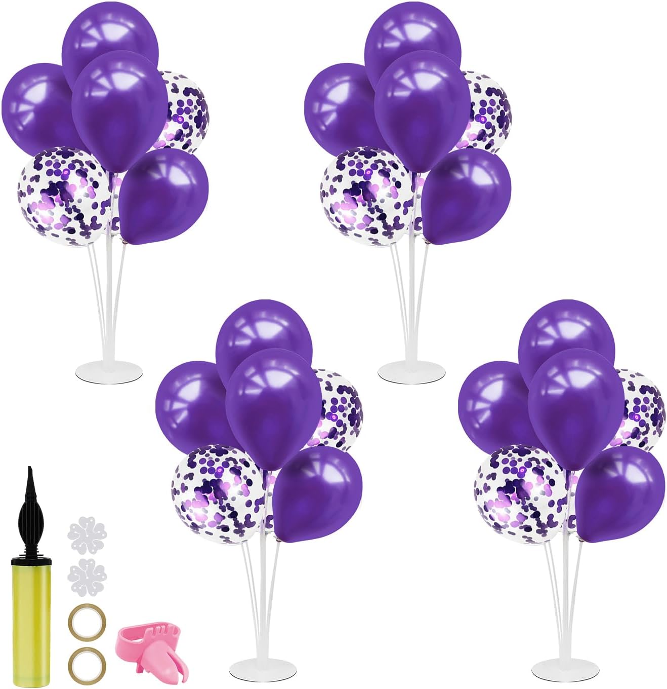 Purple Balloon Stand Centerpiece Table Decorations for Birthday Bridal Shower We...