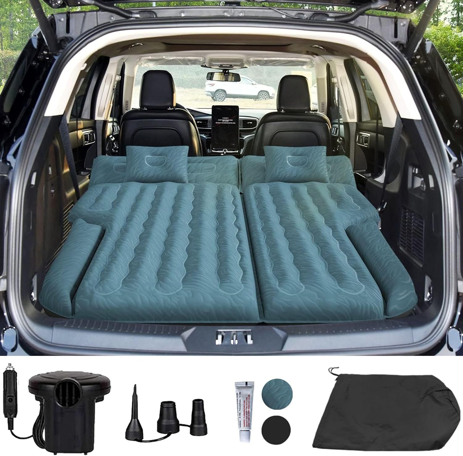 Umbrauto SUV Camping Air Mattress: 2024 Upgraded Flocking Surface/Extra Thick Ox...