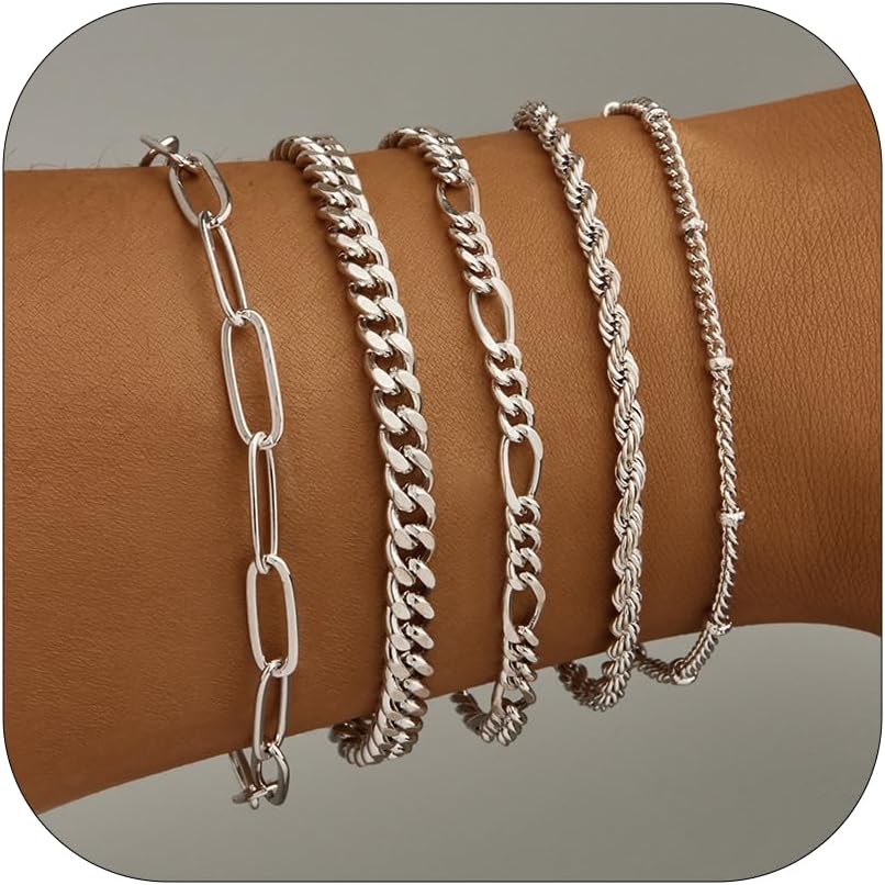 Gold Bracelets for Women,Dainty Bracelets Set for Women Trendy, Gold Bracelets S...