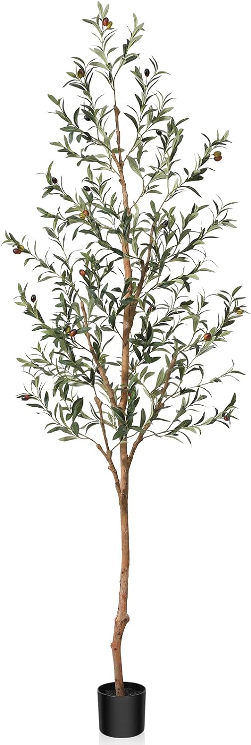 Artificial Olive Tree, 7FT Tall Fake Silk Plants w...