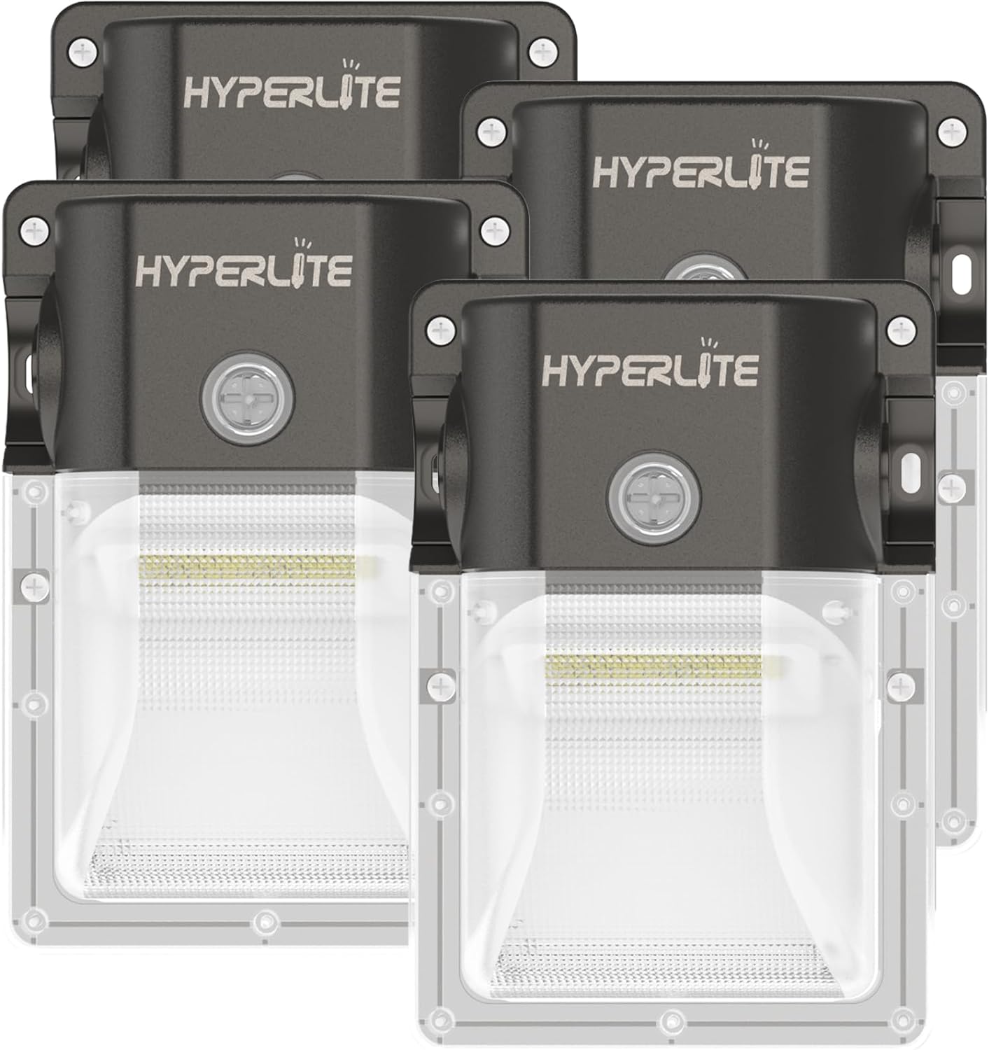 HYPERLITE LED Wall Pack Light: 3450lm 4Pack 5000K Wall Pack Lights Outdoor LED,...