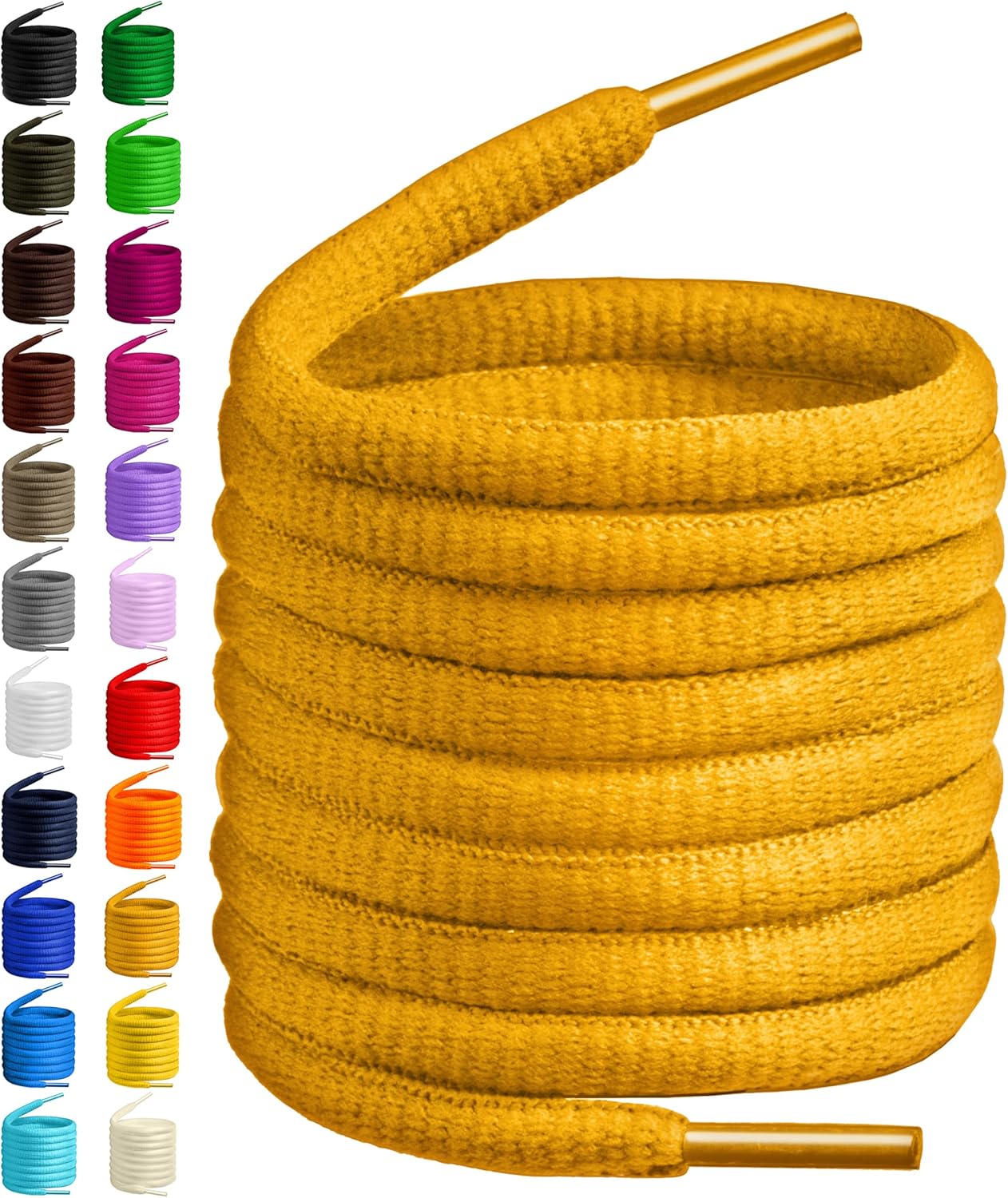 BIRCH's Oval Shoelaces 27 Colors Half Round 1/4" Shoe Laces 4 Different Lengths...