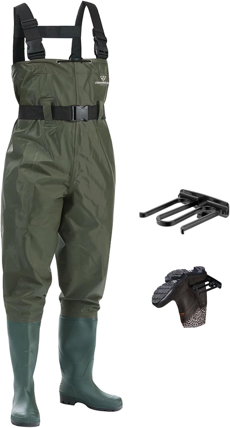 Fishing Waders for Men with Boots Womens Chest Waders 2-Ply Nylon/PVC Waterproof...