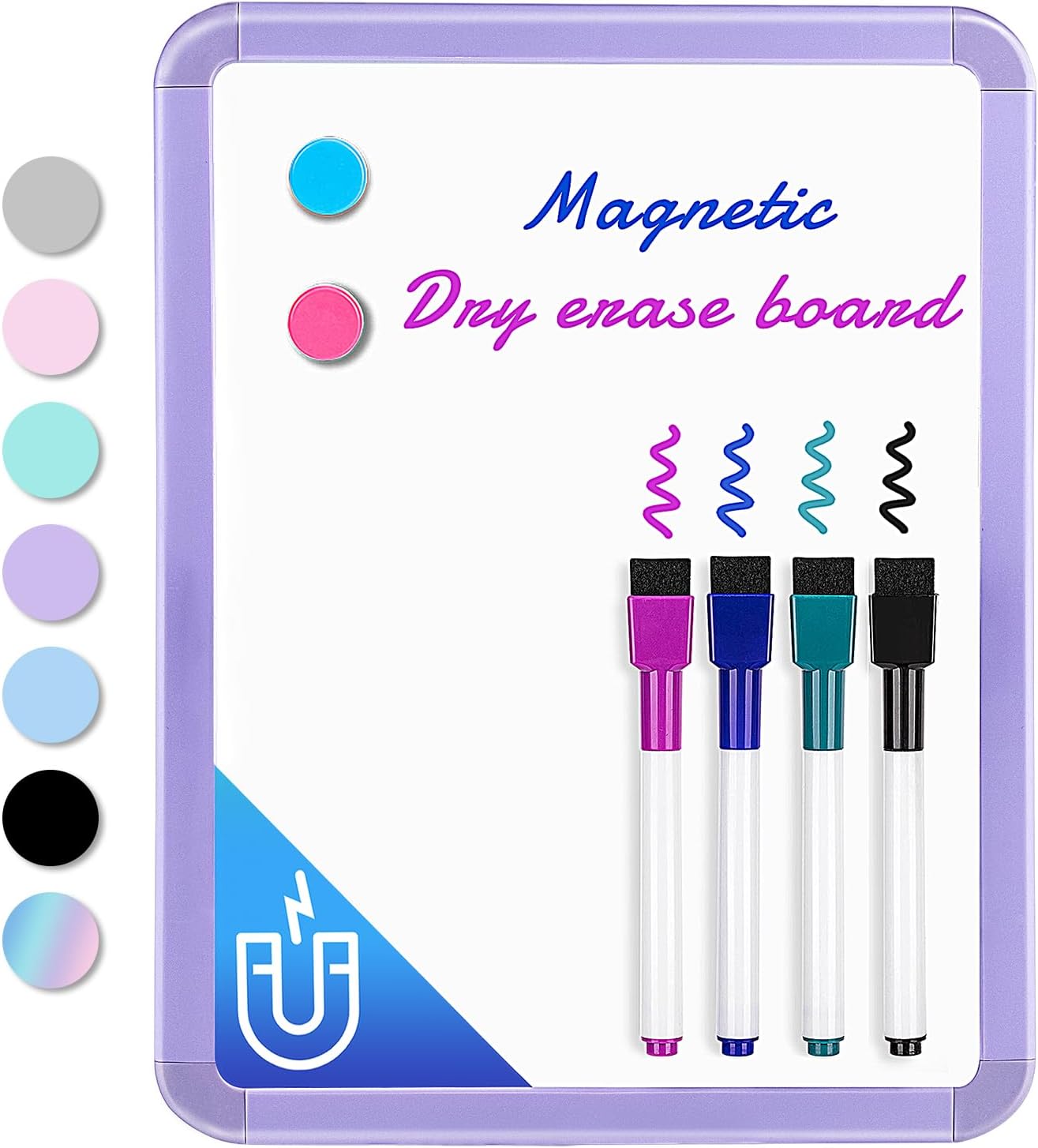 Small White Board Dry Erase, 8.5'' x 11'' Magnetic Dry Erase Board, Mini Whitebo...