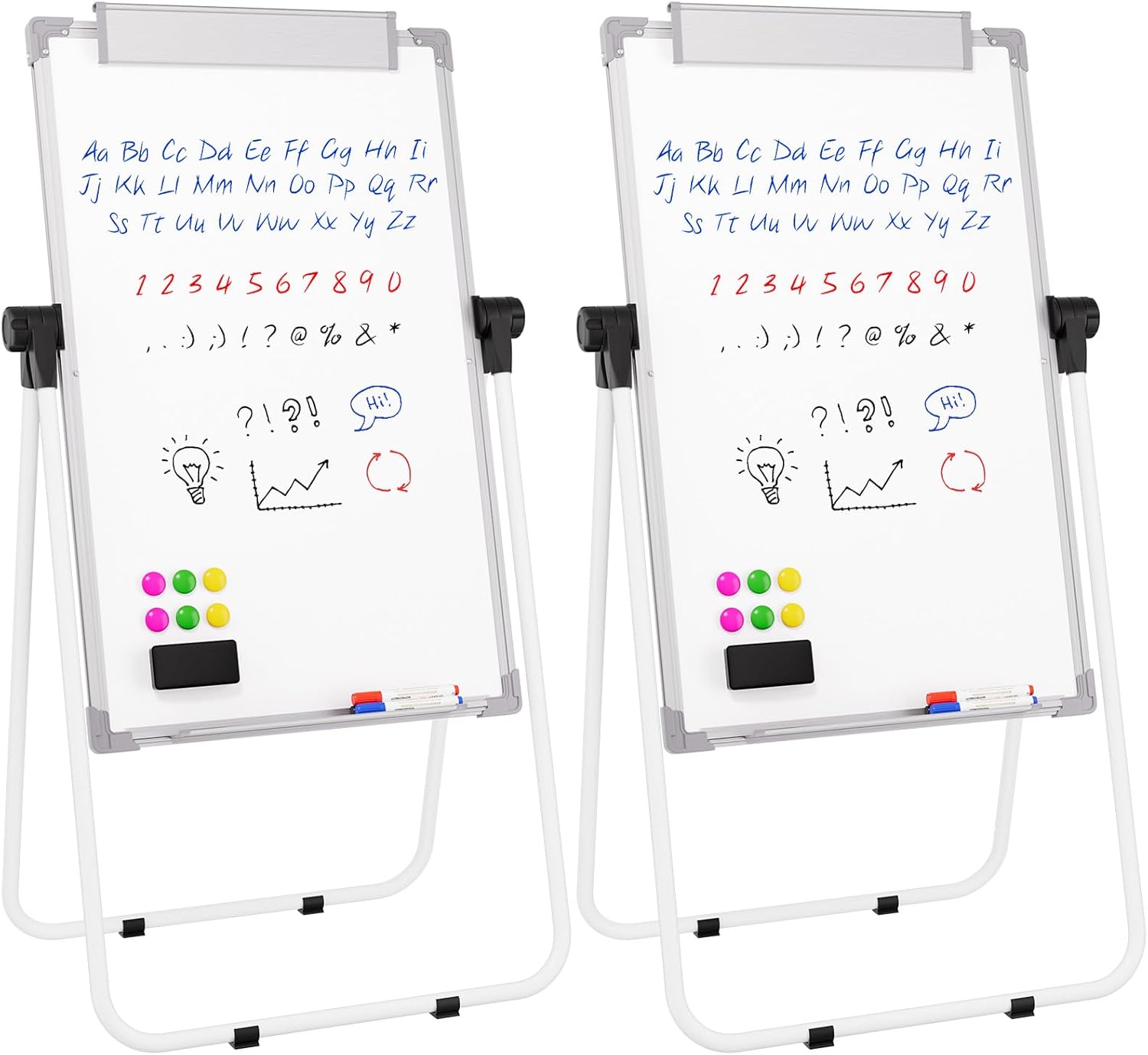 MaxGear Large White Board Easel Stand 2 PCS, 36" x 24" Double Sided Magnetic Dry...