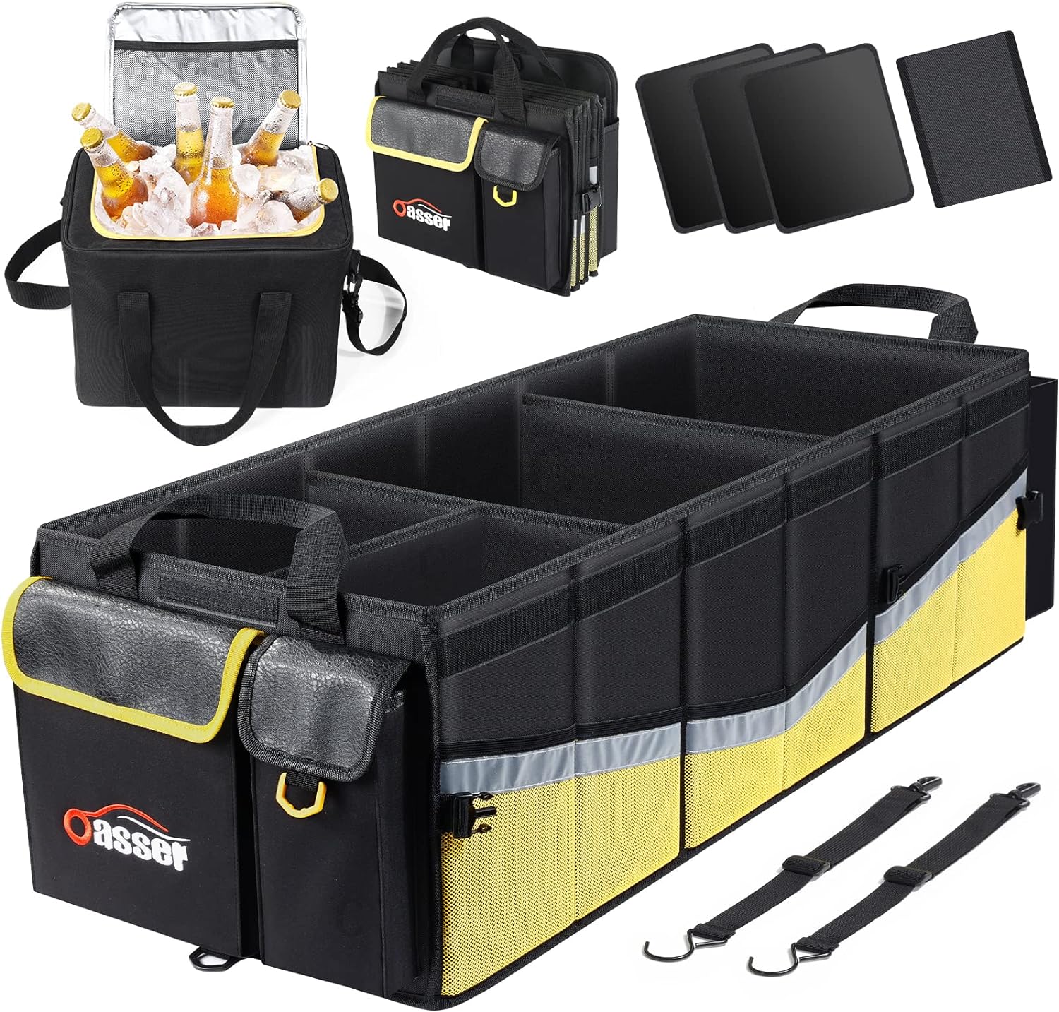Oasser Trunk Organizer with Cooler Bag, Large Collapsible Car Trunk Organizer fo...
