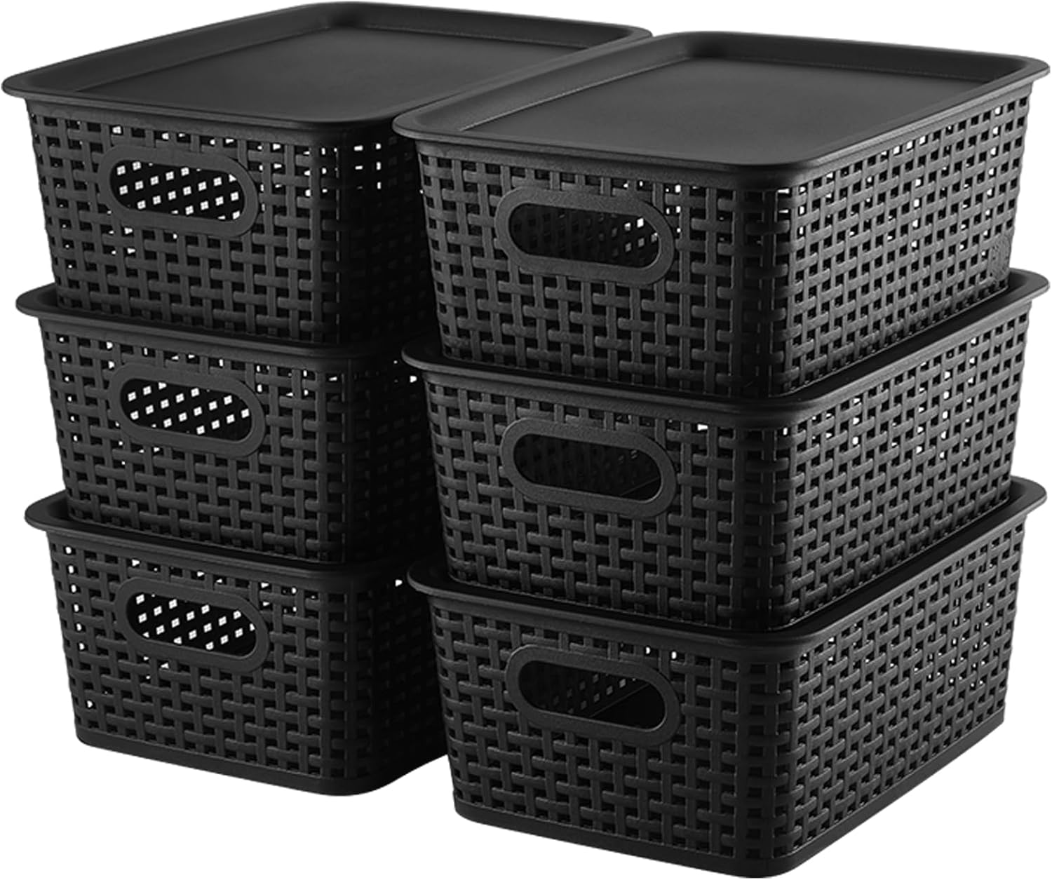 AREYZIN Storage Bins Plastic Storage Baskets With Lid Small Baskets for Organizi...