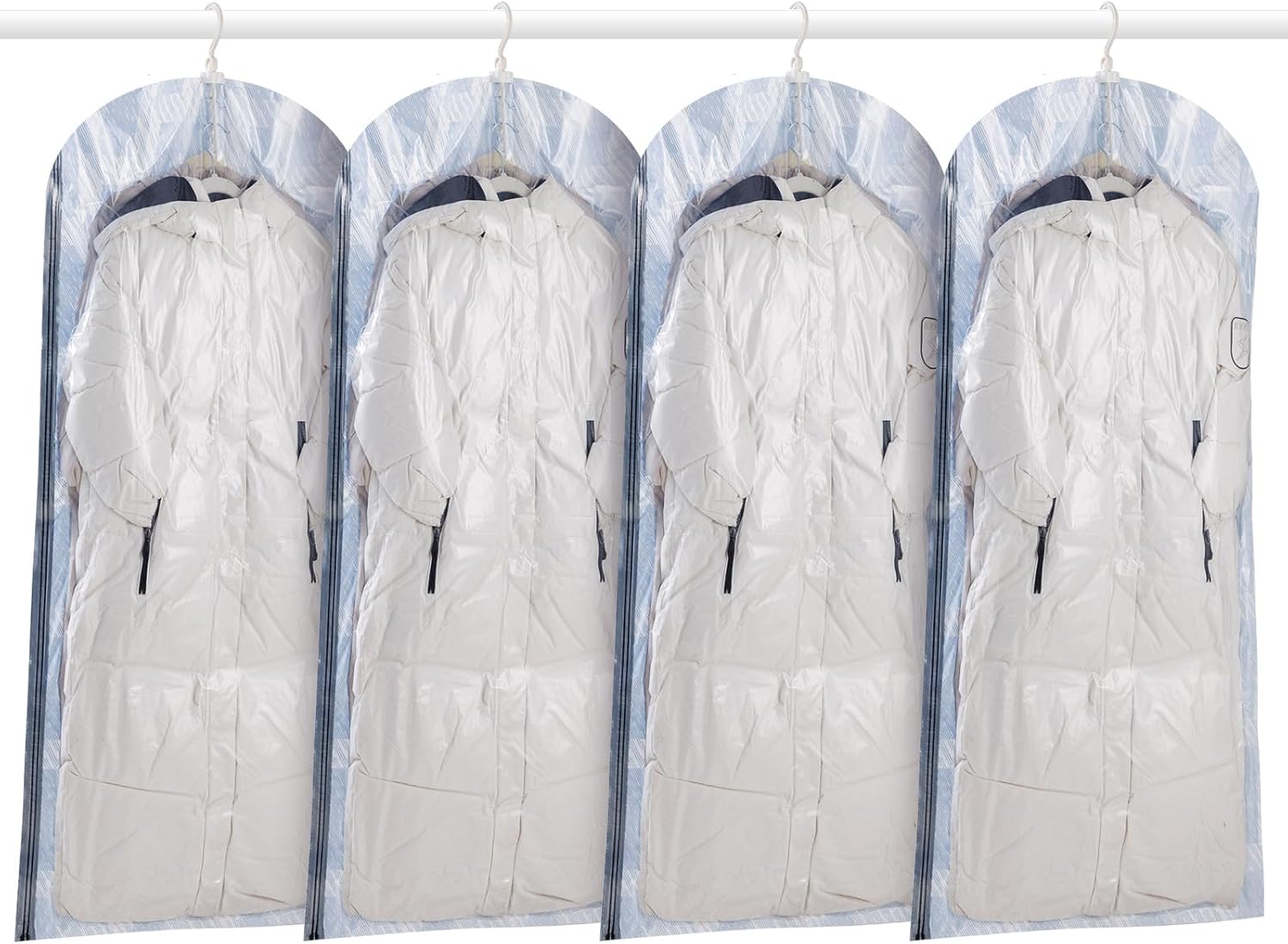 TAILI Hanging Vacuum Storage Space Saver Bags 4 Pack Long, Compression Garment B...