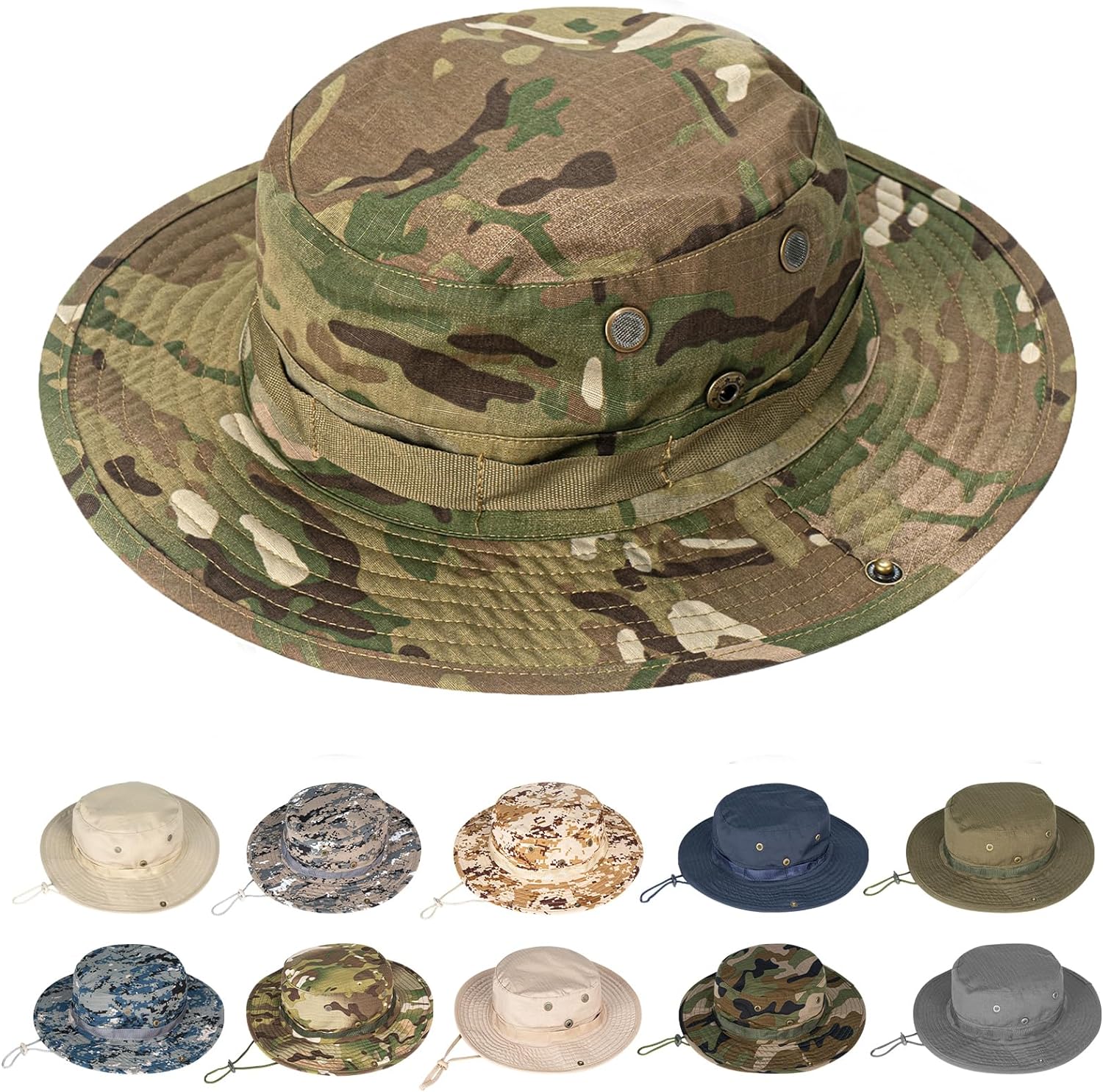 Rosoz Sun Hats for Men Women Boonie Hat UPF 50+ Bucket Hat Wide Brim UV Protecti...