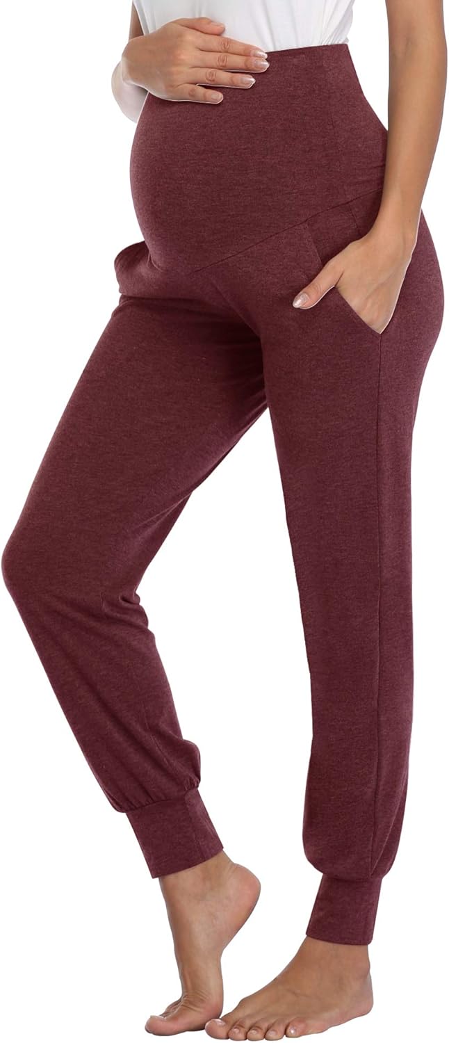 AMPOSH Women's Maternity Pants Stretchy Lounge Workout Pants Casual Loose Comfy...