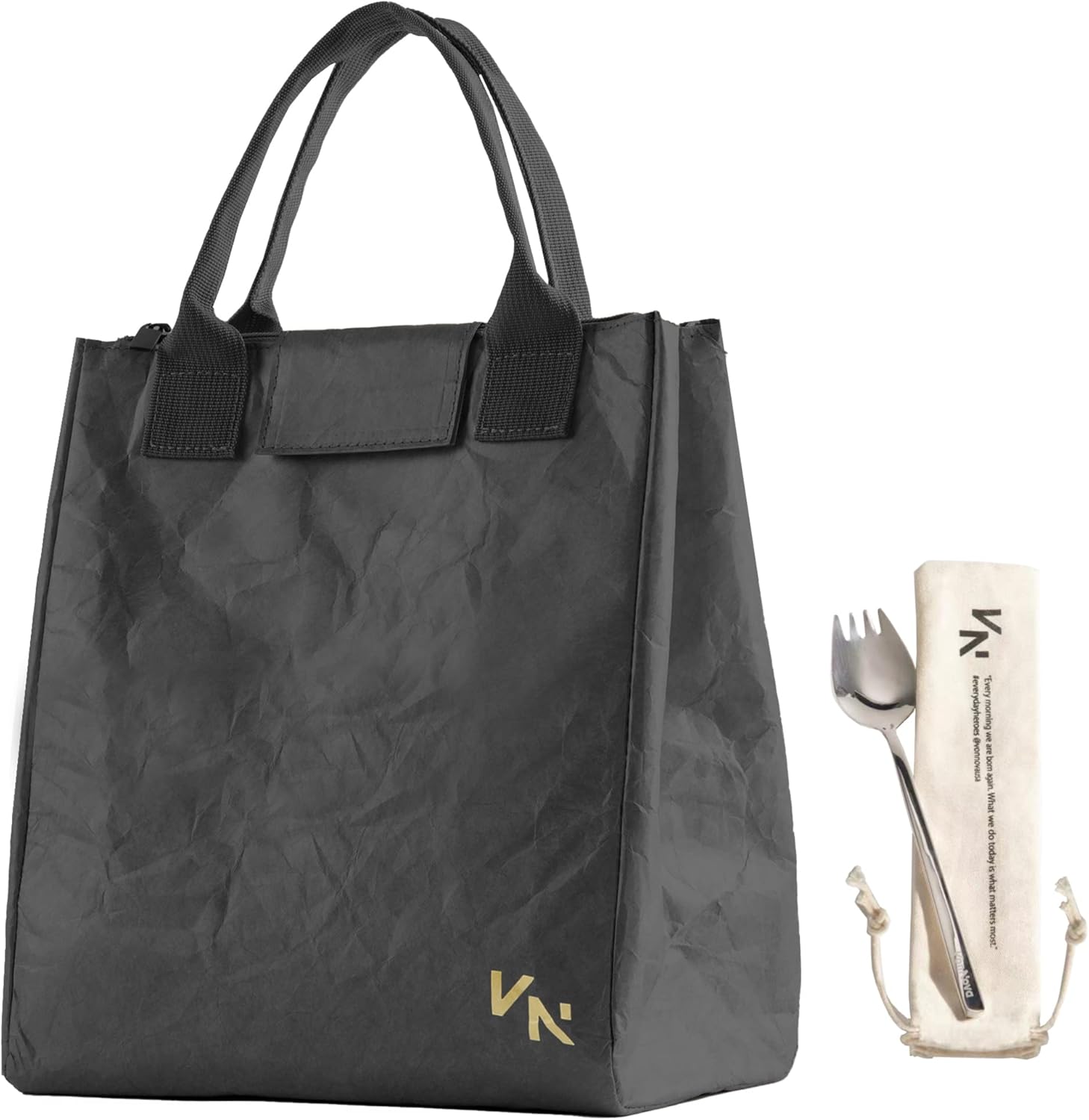 VonNova Aesthetic Black Lunch Bag - Timeless Design for Fashionable Women - Prep...