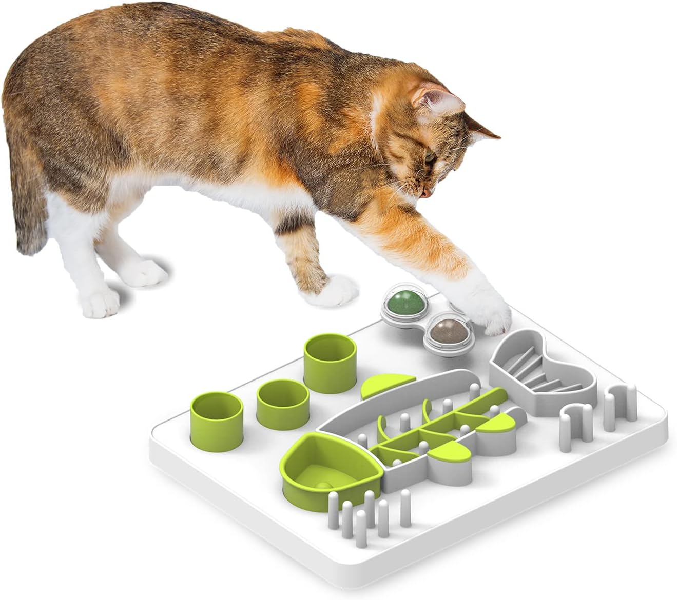 AFP Interactive Cat Food Maze, Mental Stimulation Cat Puzzle Toy Slow Feeding Tr...
