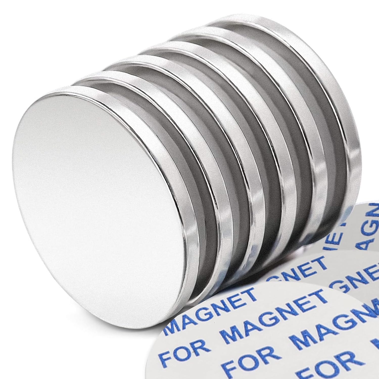 Super Strong Neodymium Disc Magnets with Double-Sided Adhesive, Powerful Permane...