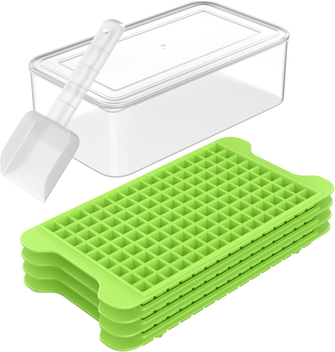 Mini Ice Cube Tray for Freezer: FDDBI Small Ice Trays for Freezer with Bin - 135...