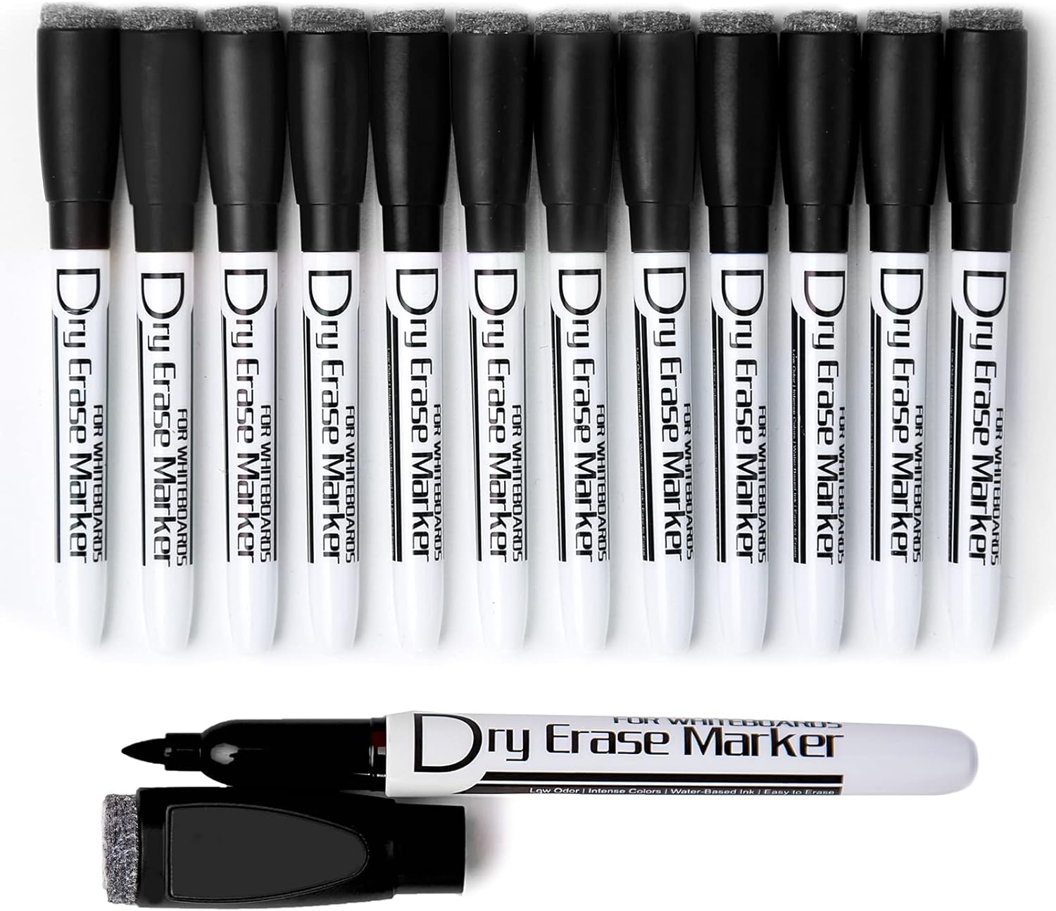 Volcanics Magnetic Dry Erase Markers With Eraser Low Odor Fine Tip Whiteboard Pe...