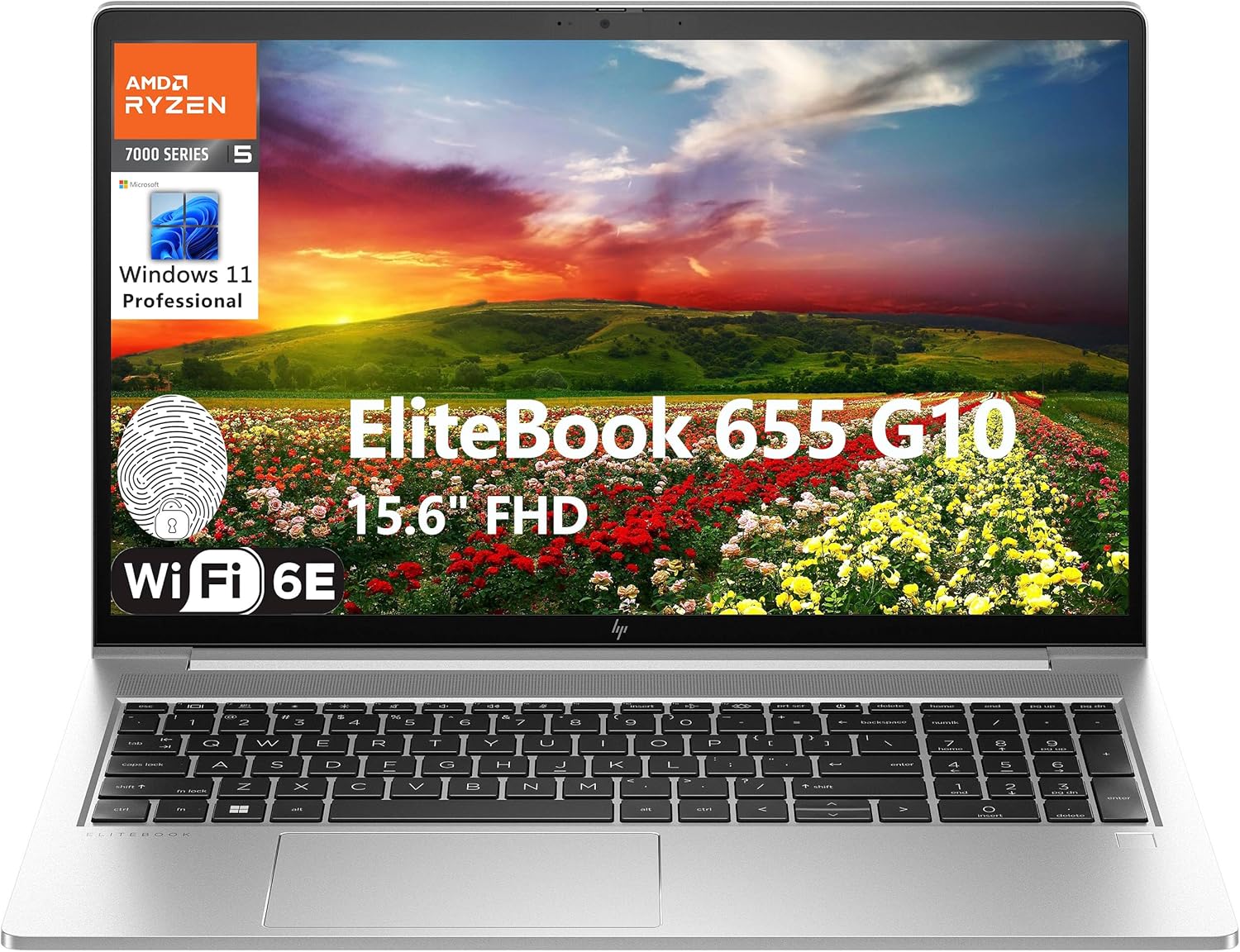 HP EliteBook 655 G10 15.6" FHD Business Laptop Computer, Hexa-Core AMD Ryzen 5 7...