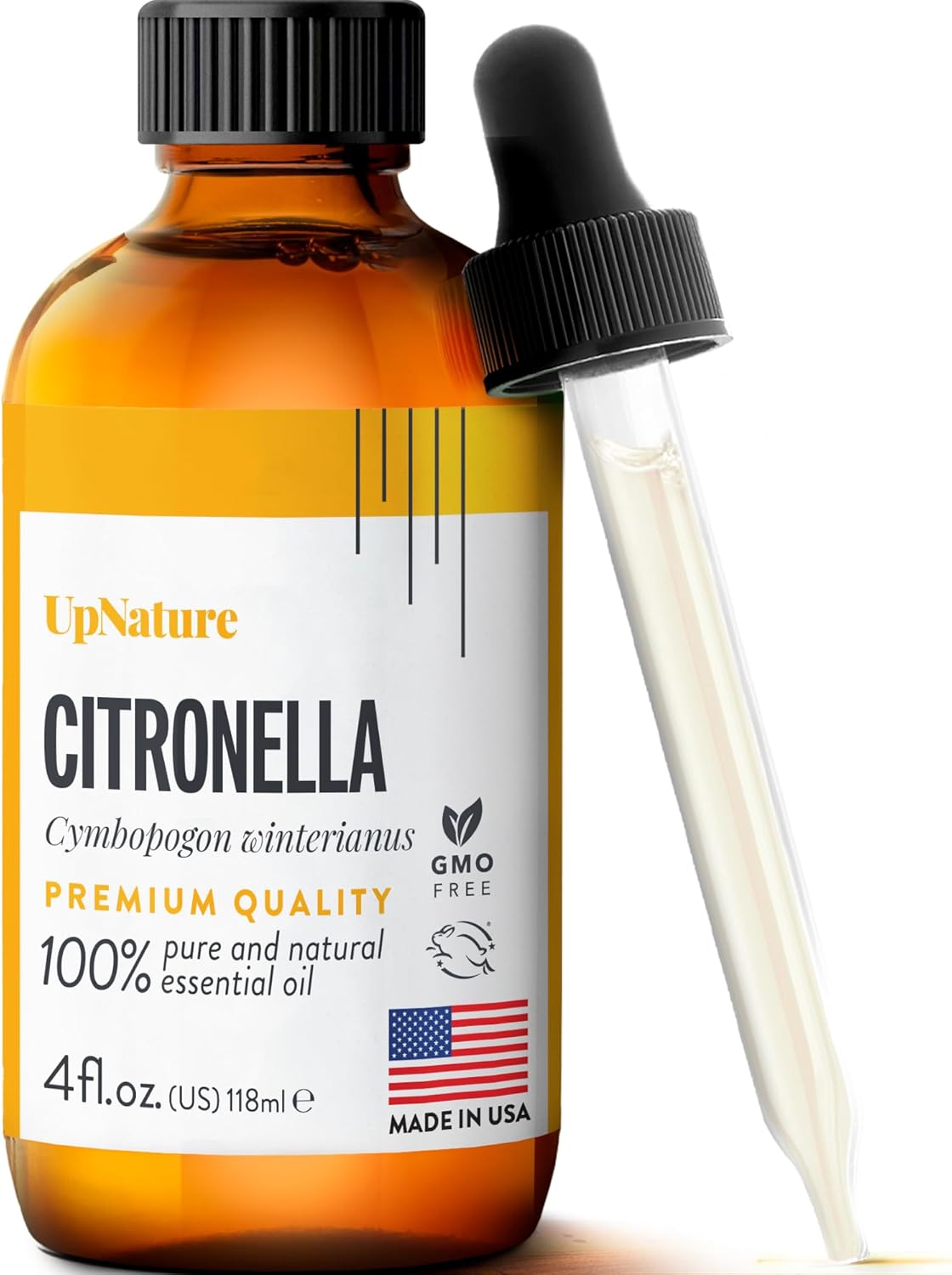 UpNature Citronella Essential Oil 4oz – 100% Pure Citronella Oil for Natural Mos...