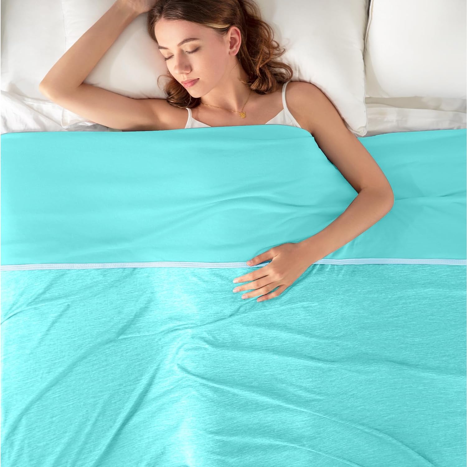 Topcee Cooling Blanket (90"x90"Queen Size) for Night Sweats Absorbs Heat to Keep...